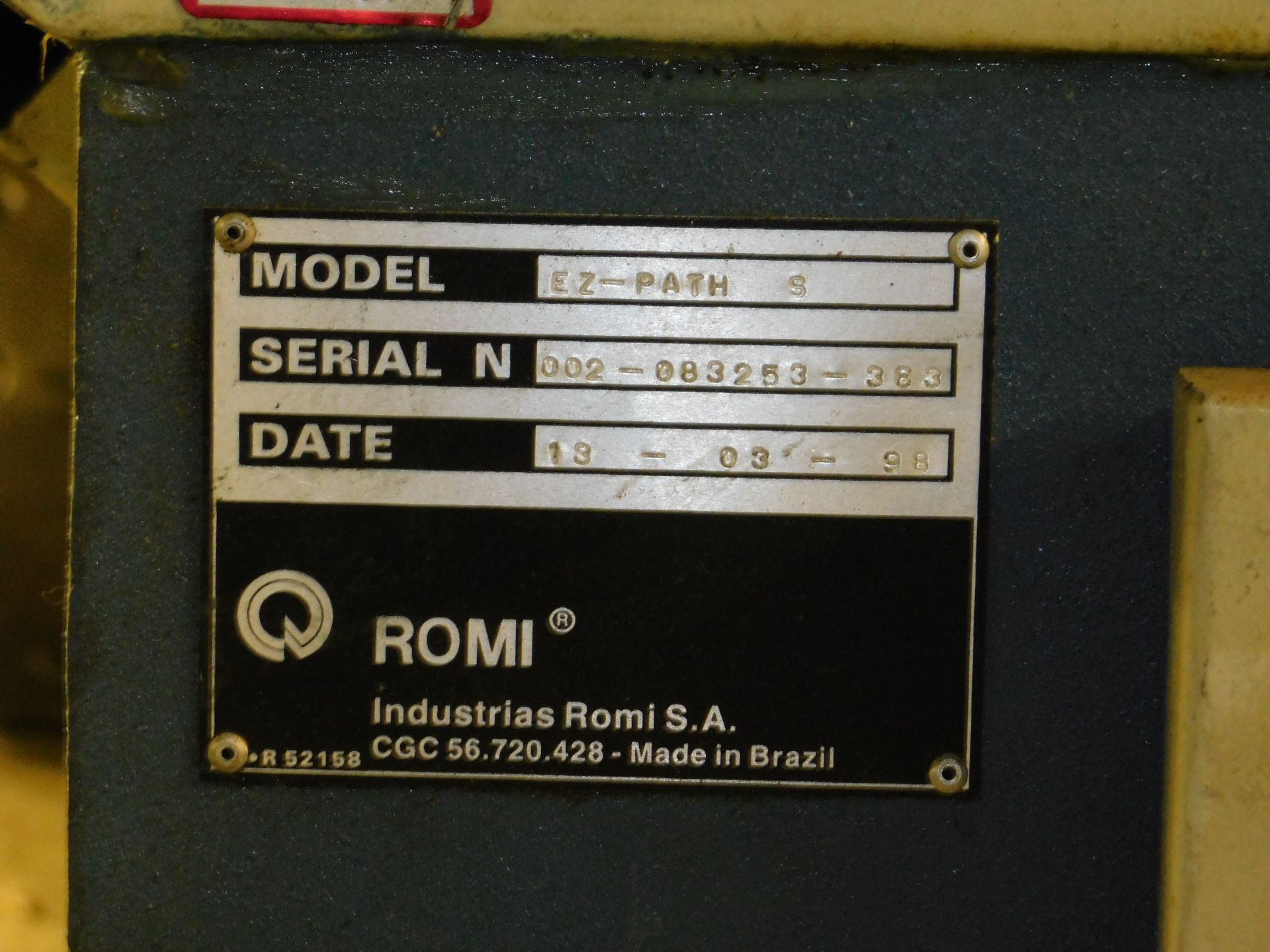 Bridgeport ROMI EZ-Path S CNC Lathe, SN 002-083253-363, New in 1998, EZ-Path CNC Control, 8" 6-Jaw - Image 16 of 16