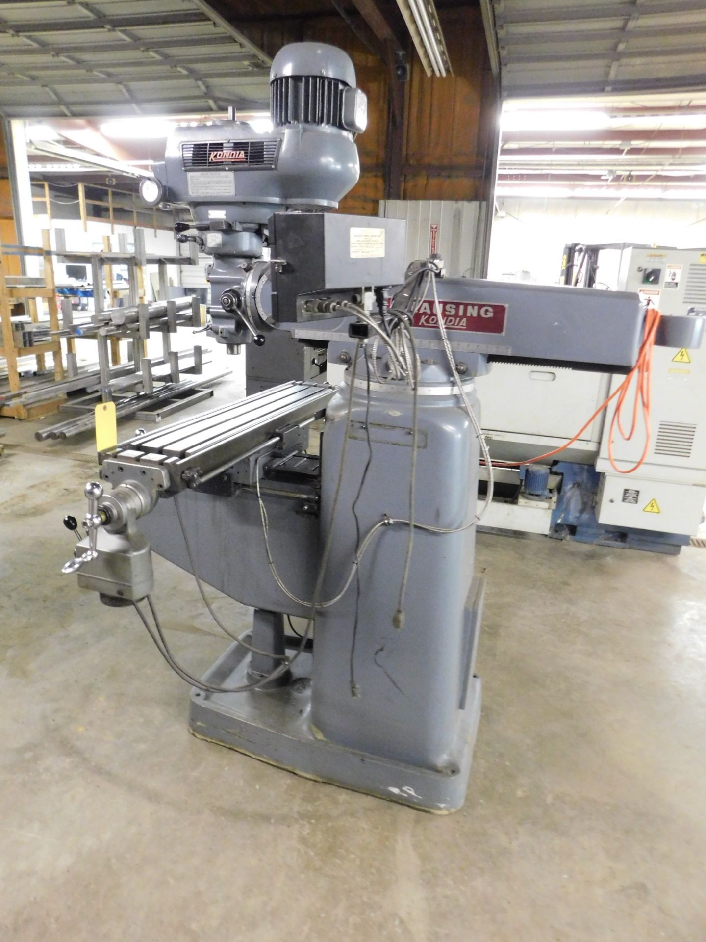 Clausing Kondia FV-1 Variable Speed Vertical Mill SN X-86, Servo Table Powerfeed, 9" x 48" Table, - Image 6 of 15