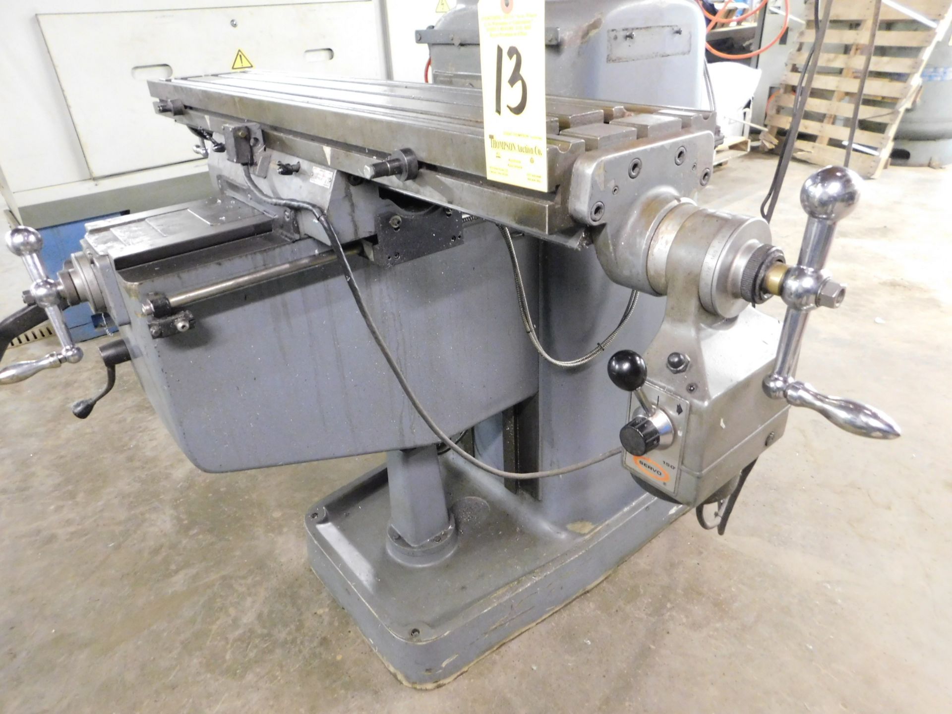 Clausing Kondia FV-1 Variable Speed Vertical Mill SN X-86, Servo Table Powerfeed, 9" x 48" Table, - Image 8 of 15
