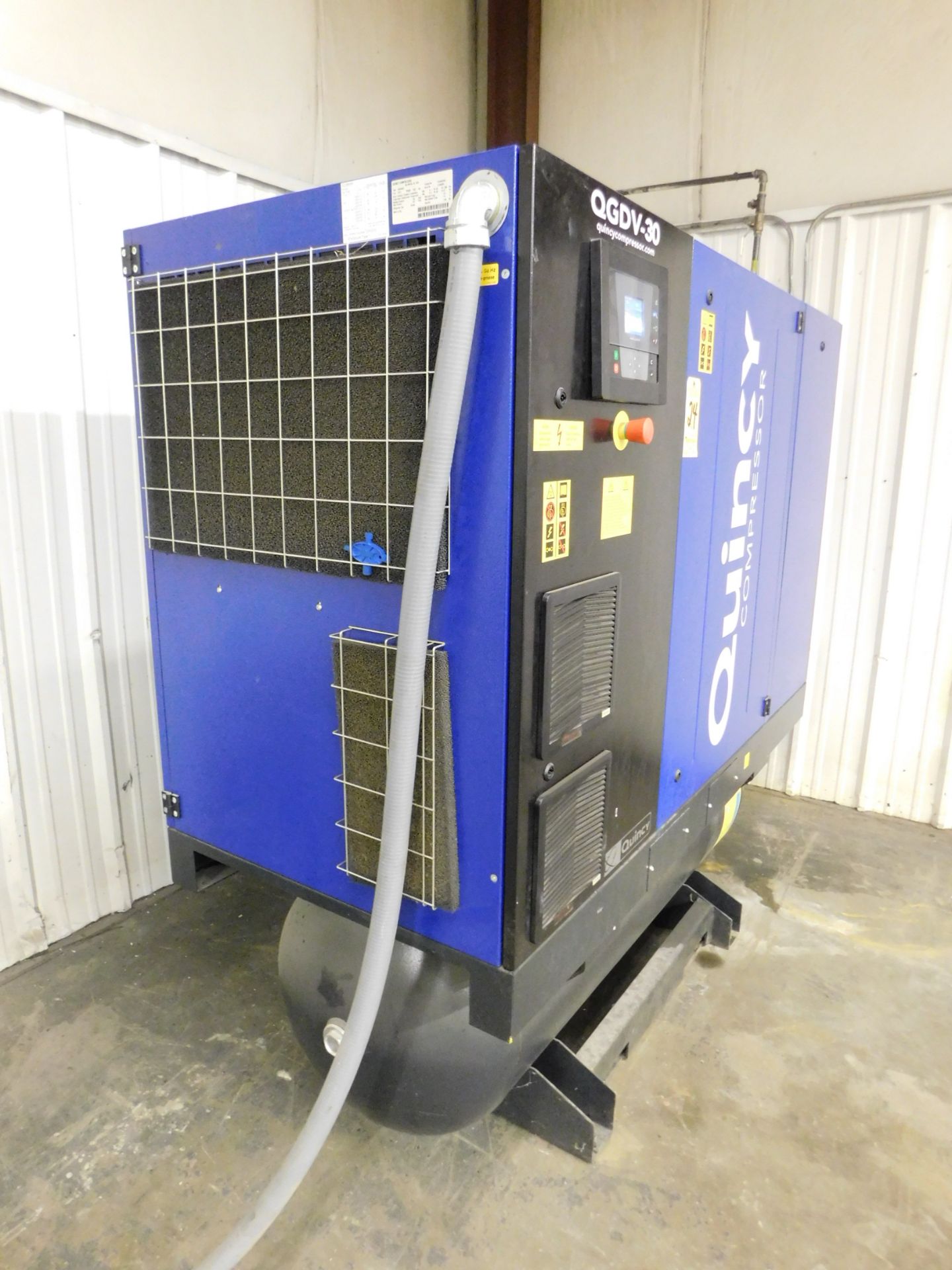 Quincy Model QGDV-30FF Tank-Mounted Rotary Screw Air Compressor, SN ITJ058394,30 HP, Built-in Air - Image 2 of 11