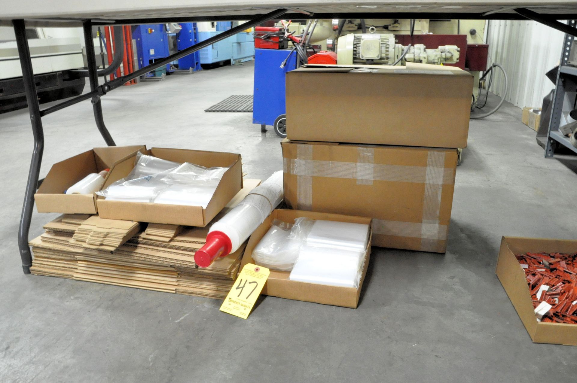 Lot-Poly Bags, Cardboard Boxes and Packing Materials in (5) Boxes