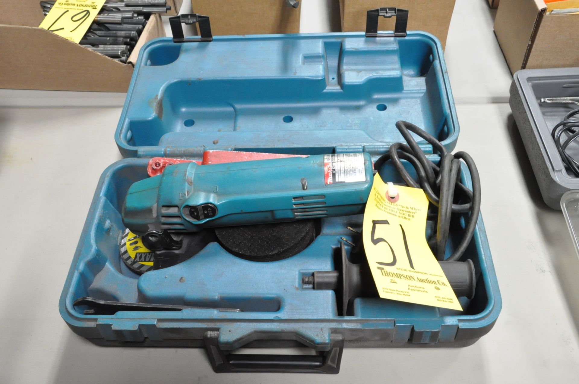 Makita No. N9514B, 4 1/2" Electric Hand Held Angle Grinder, with Case