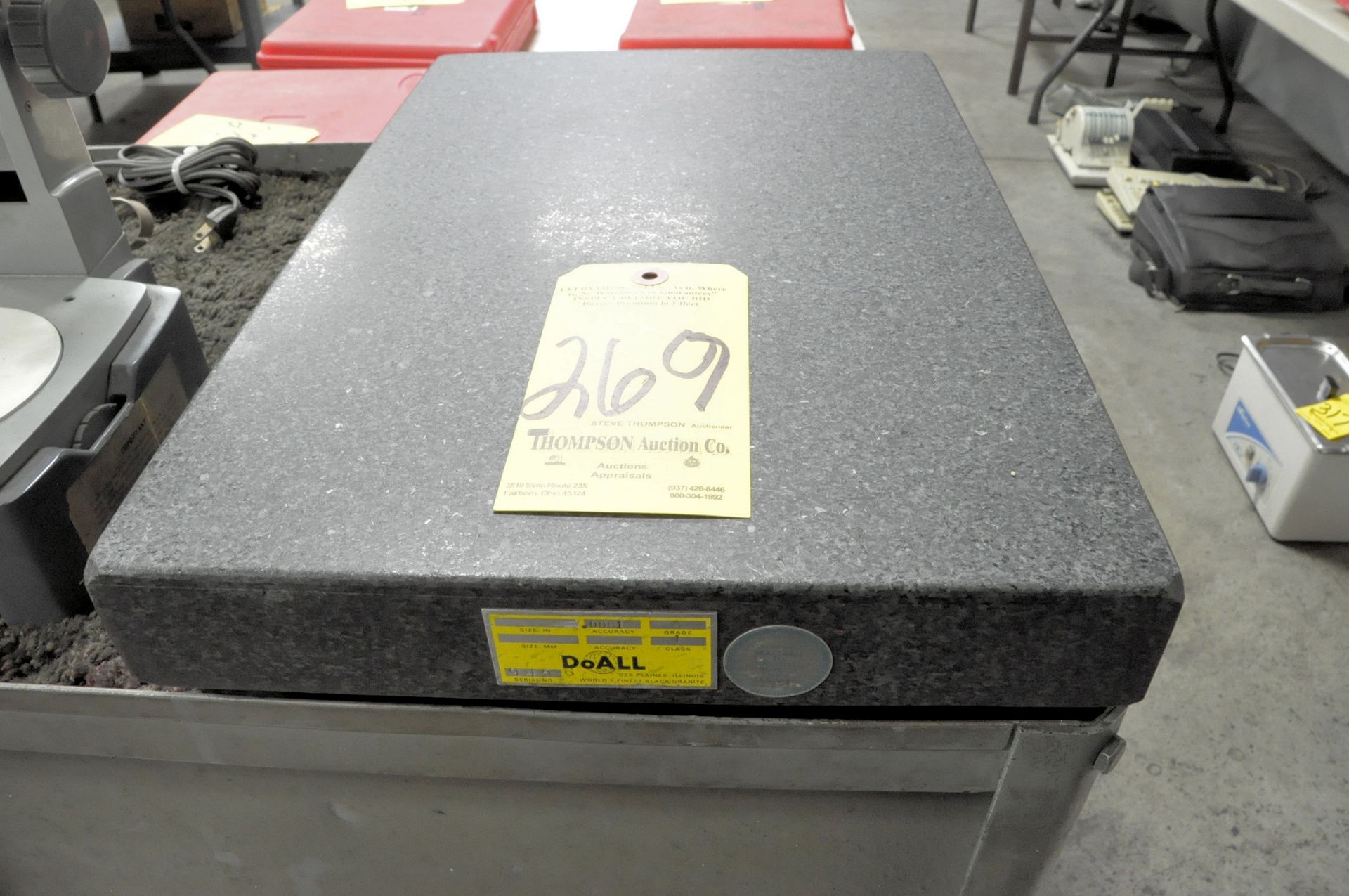 Do All 12" x 18" x 4" 2-Ledge Black Granite Surface Plate with Cart, (Microscope not Included)