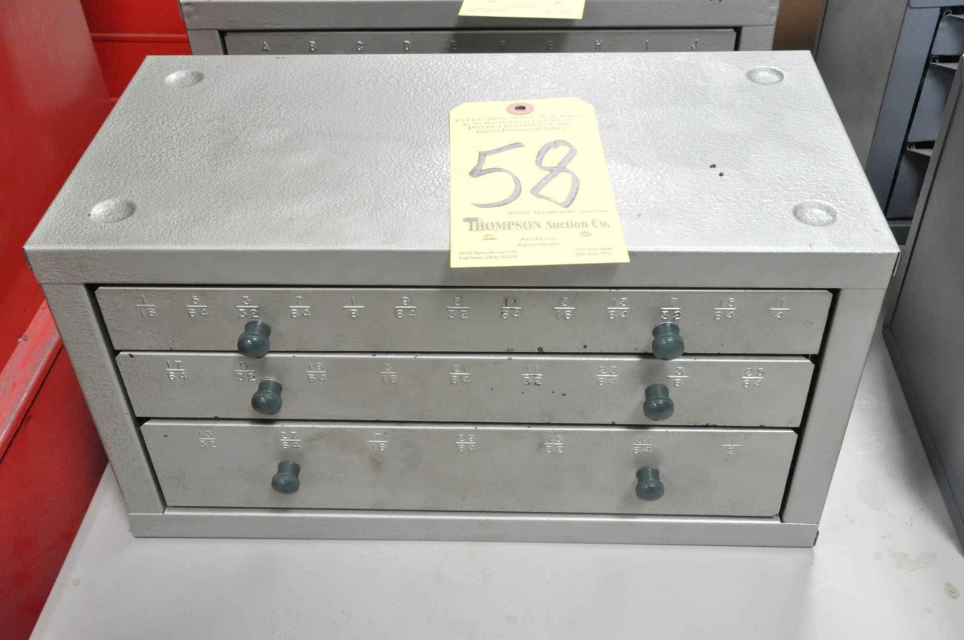 3-Drawer Drill Index Cabinet with Drills Contents