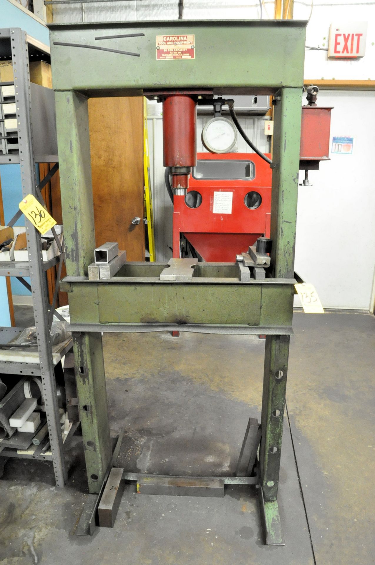 Carolina Model CBP1200 H-Frame Hydraulic Shop Press, 50 Ton, s/n 8334