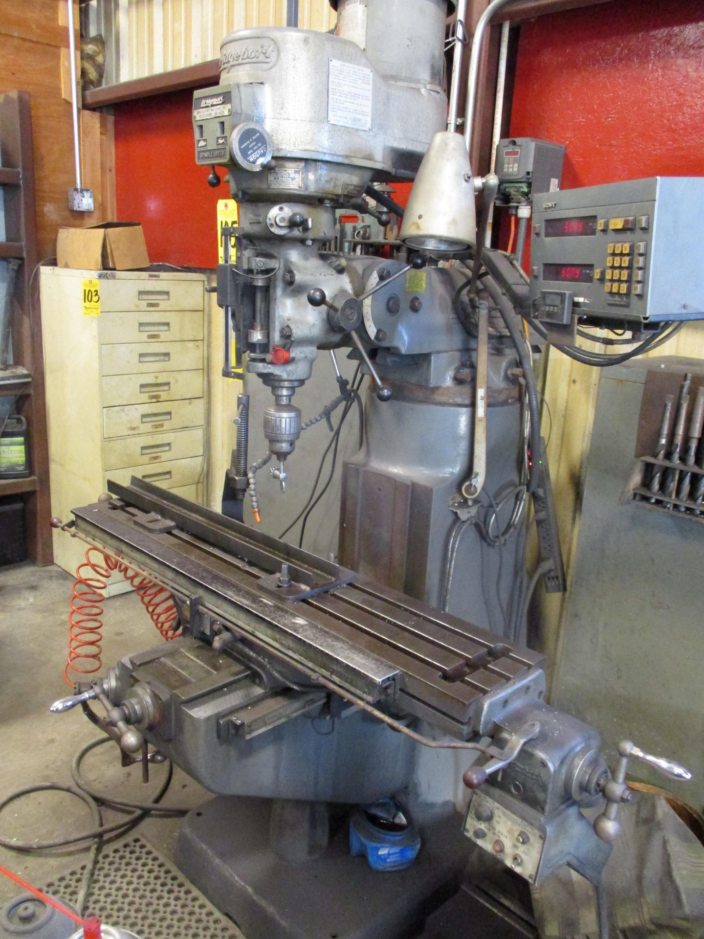 Bridgeport Variable Speed Vertical Mill, 9 x 48" Table, Power Feed to Table, Sony DRO, SN - Image 2 of 5