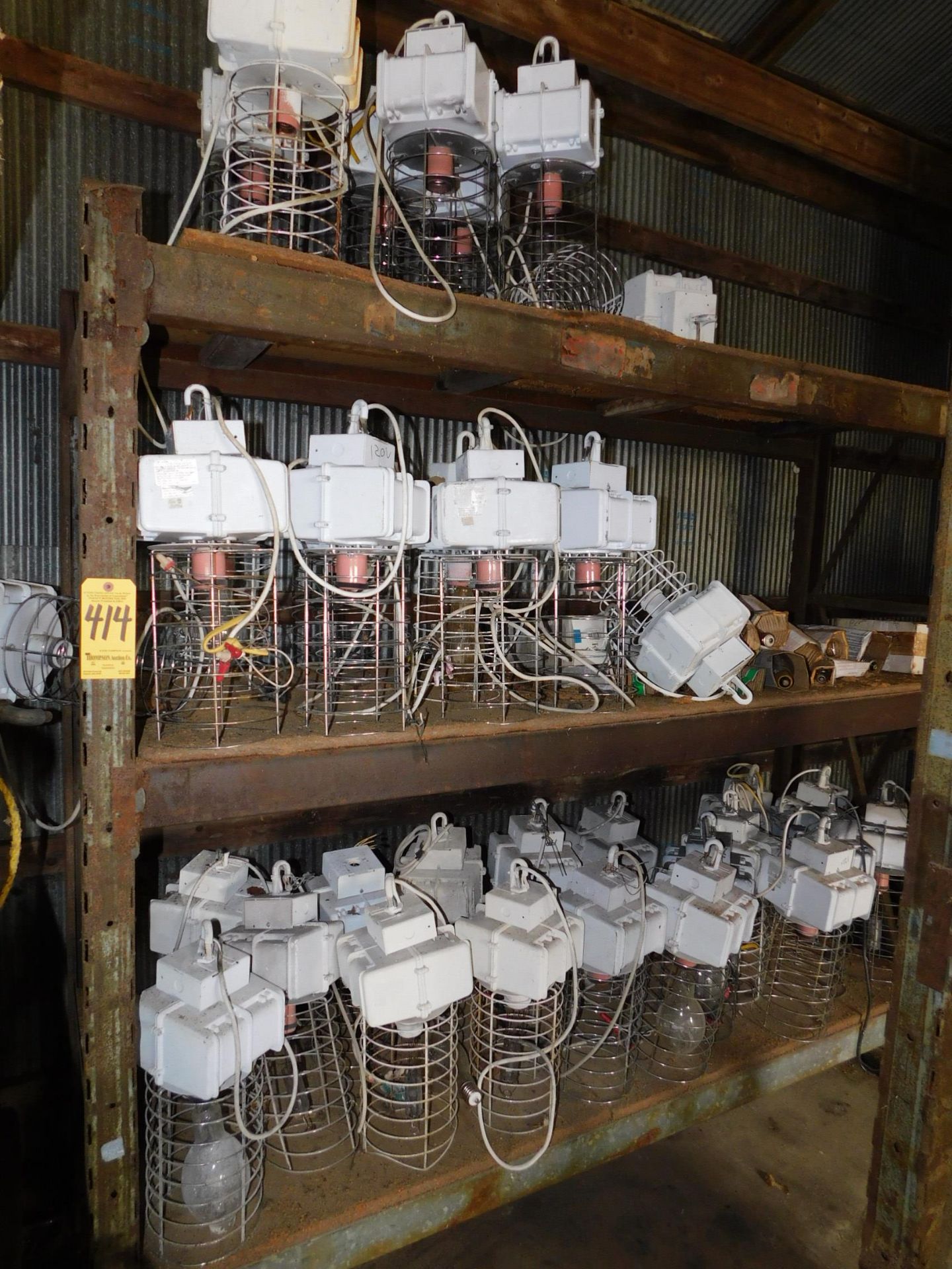 Pallet Shelving and Contents of Warehouse Lighting