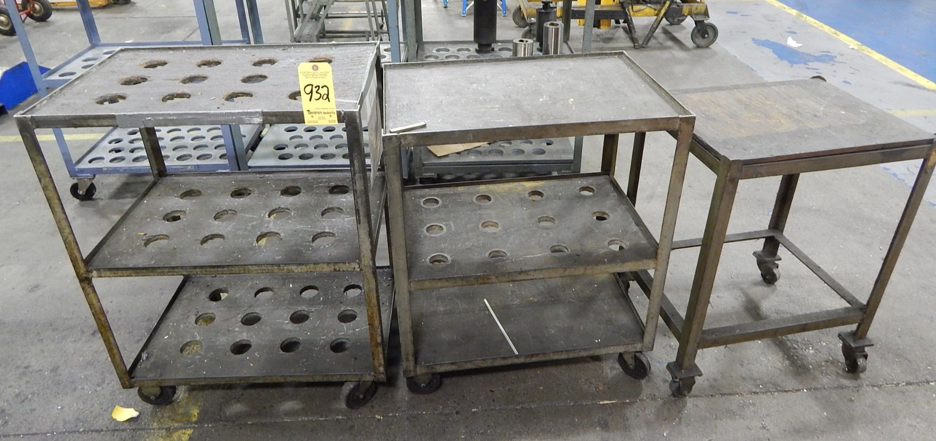 (2) 50 Taper Tool Carts and (1) Metal Shop Cart