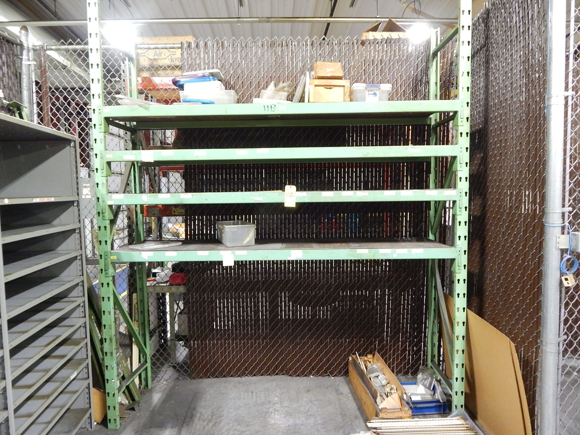 Pallet Shelving, (1) Section, 2 Uprights, 8 Cross Beams, 10' Height, 24" Deep, 96" Wide, 3" Beams