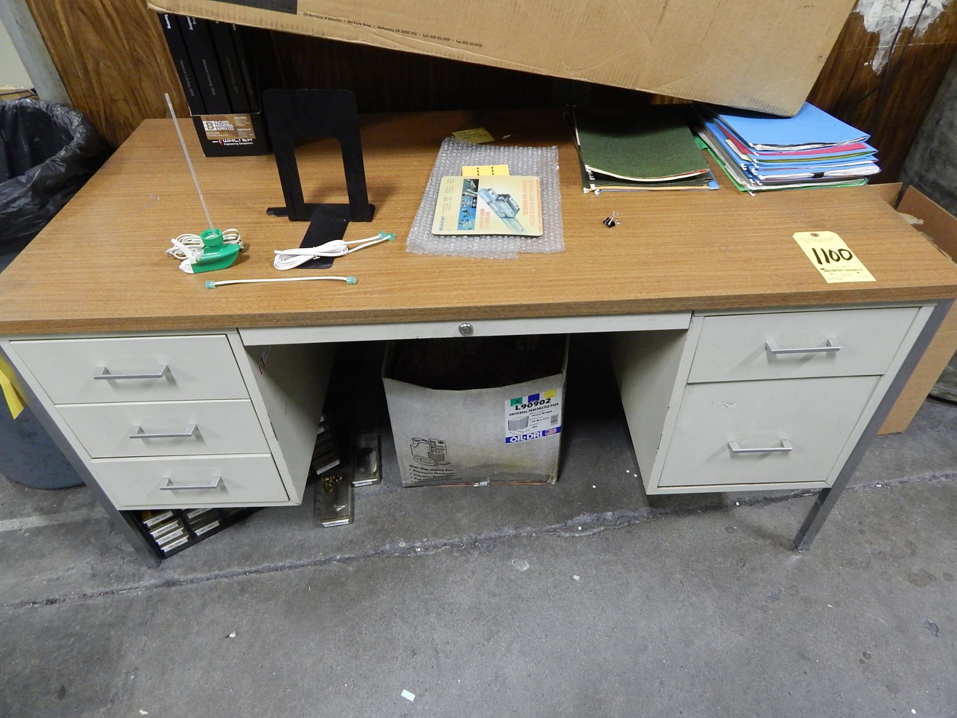 (4) Metal Desks, (2) Carts and Contents - Image 2 of 5