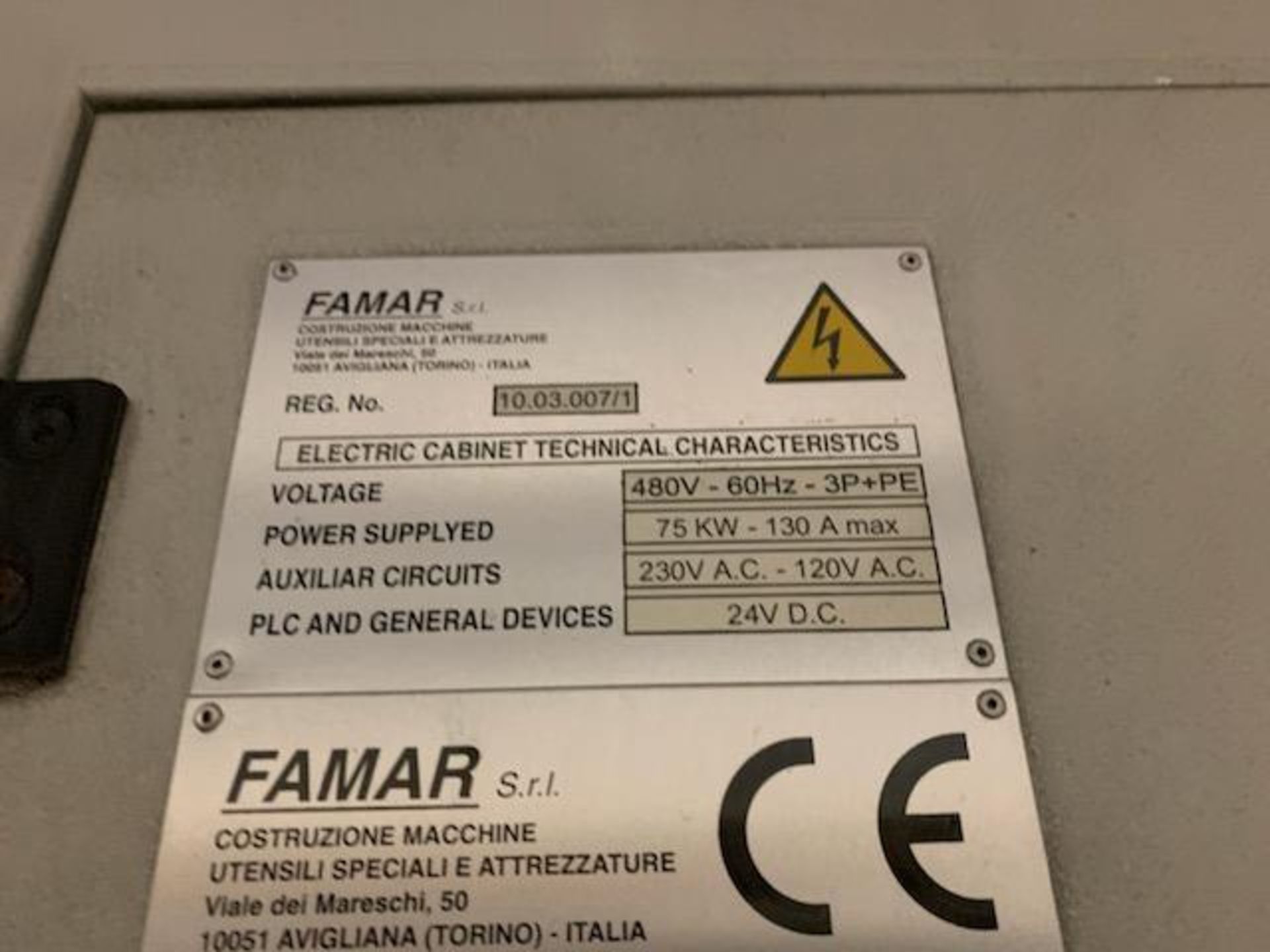 Famar Ergo 500 CNC Inverted Lathe, New 2012, Fanuc 21iTB CNC Control, 19.69" Chuck Diameter, 17. - Image 9 of 9