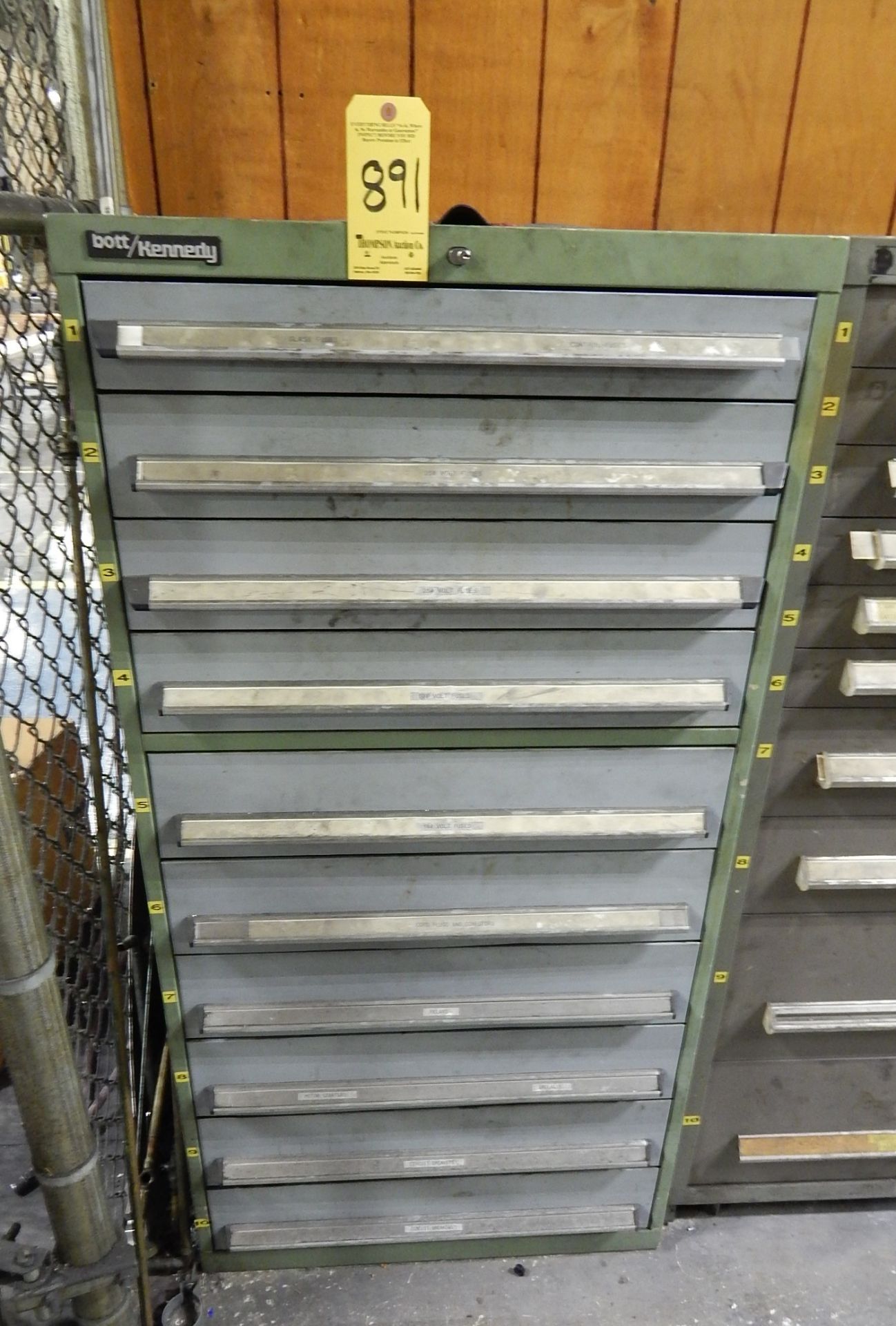 Bott/Kennedy Tool Cabinet, 10 Drawer, Plus Contents of Electrical Items and Fuses