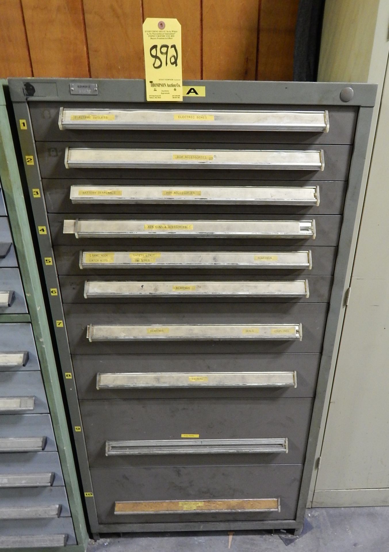 Bott/Kennedy Tool Cabinet, 10 Drawer, Plus Contents of Electrical Items