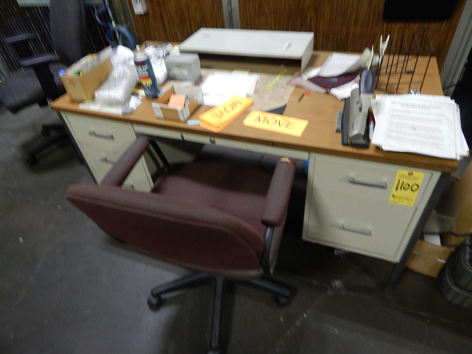 (4) Metal Desks, (2) Carts and Contents - Image 3 of 5