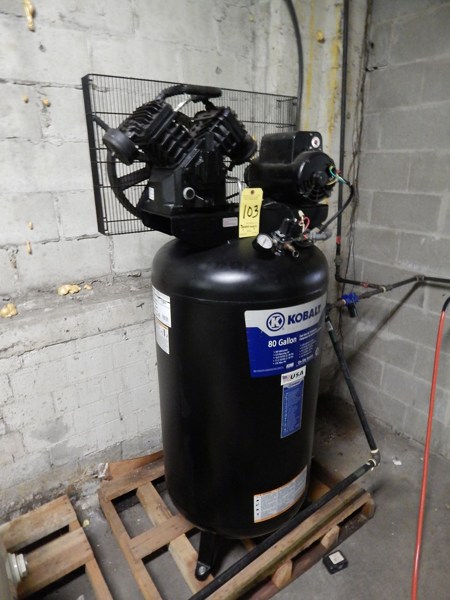 Kobalt 5 HP Air Compressor, s/n 1908591, New 2015, Loading Fee $100.00