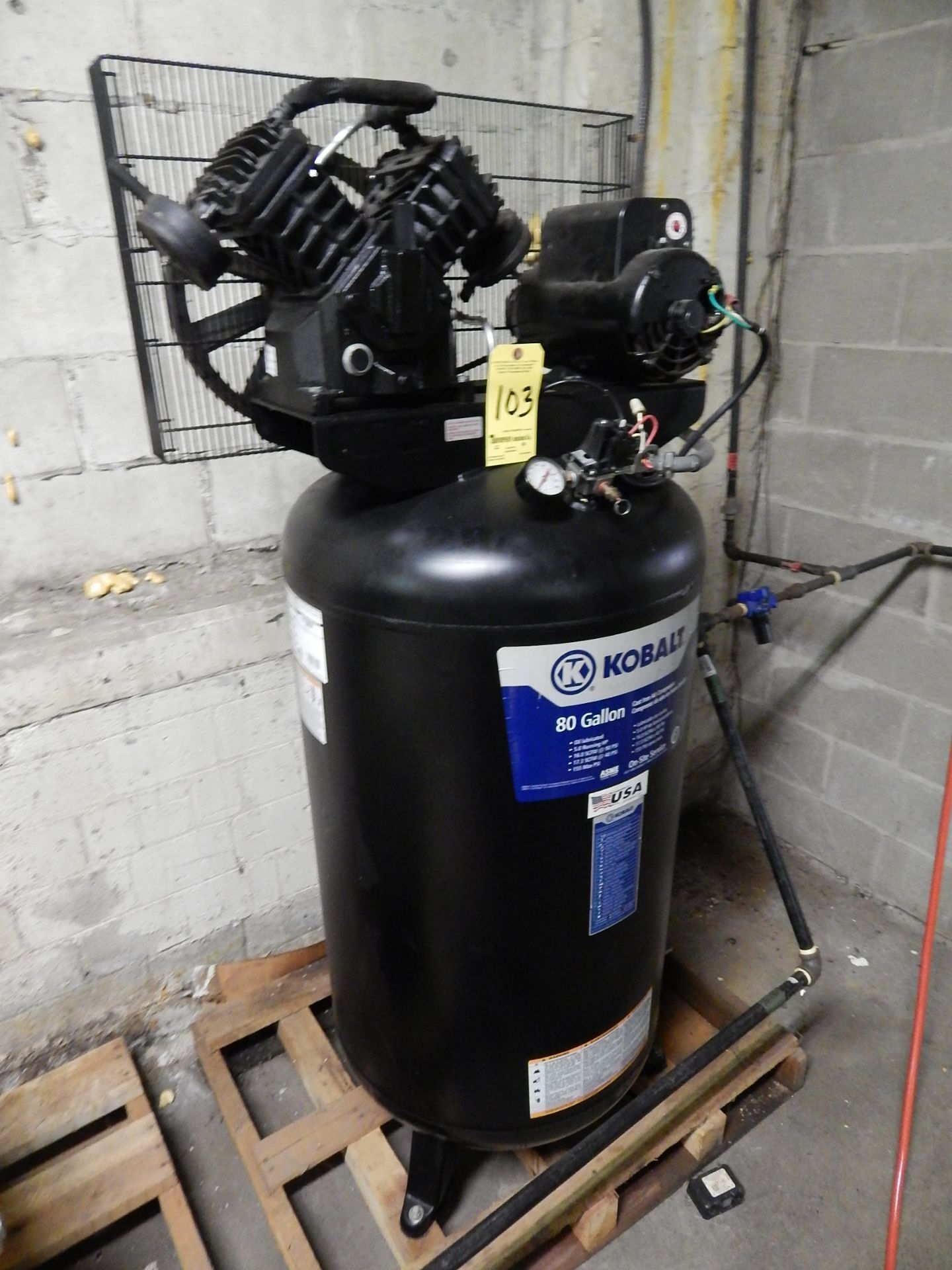 Kobalt 5 HP Air Compressor, s/n 1908591, New 2015, Loading Fee $100.00 - Image 2 of 3