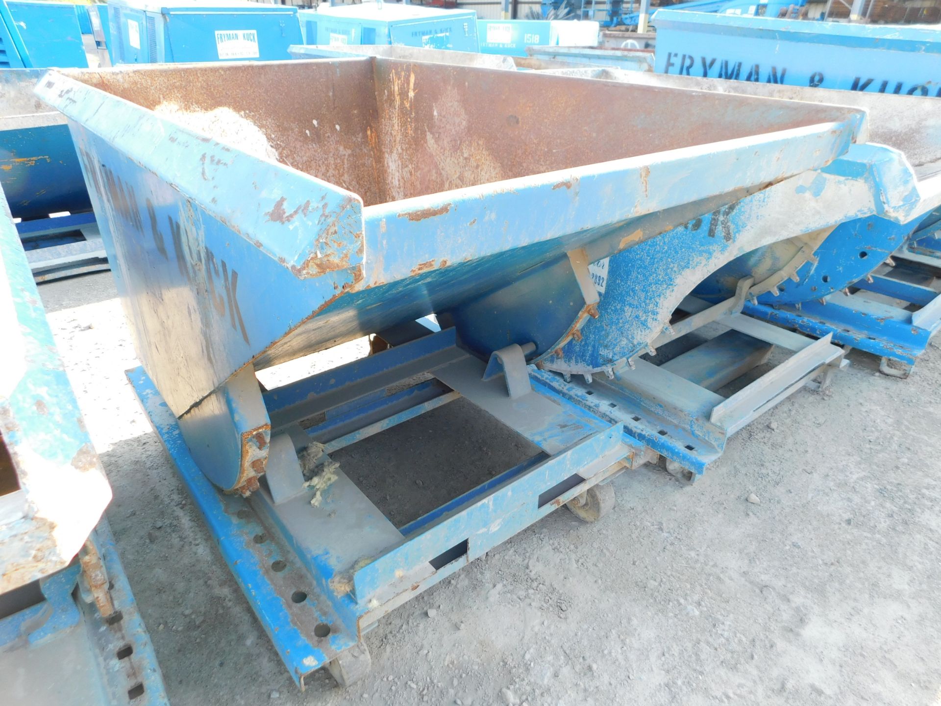 Self Dumping Hopper, On Castors, 1 Yd. Capacity