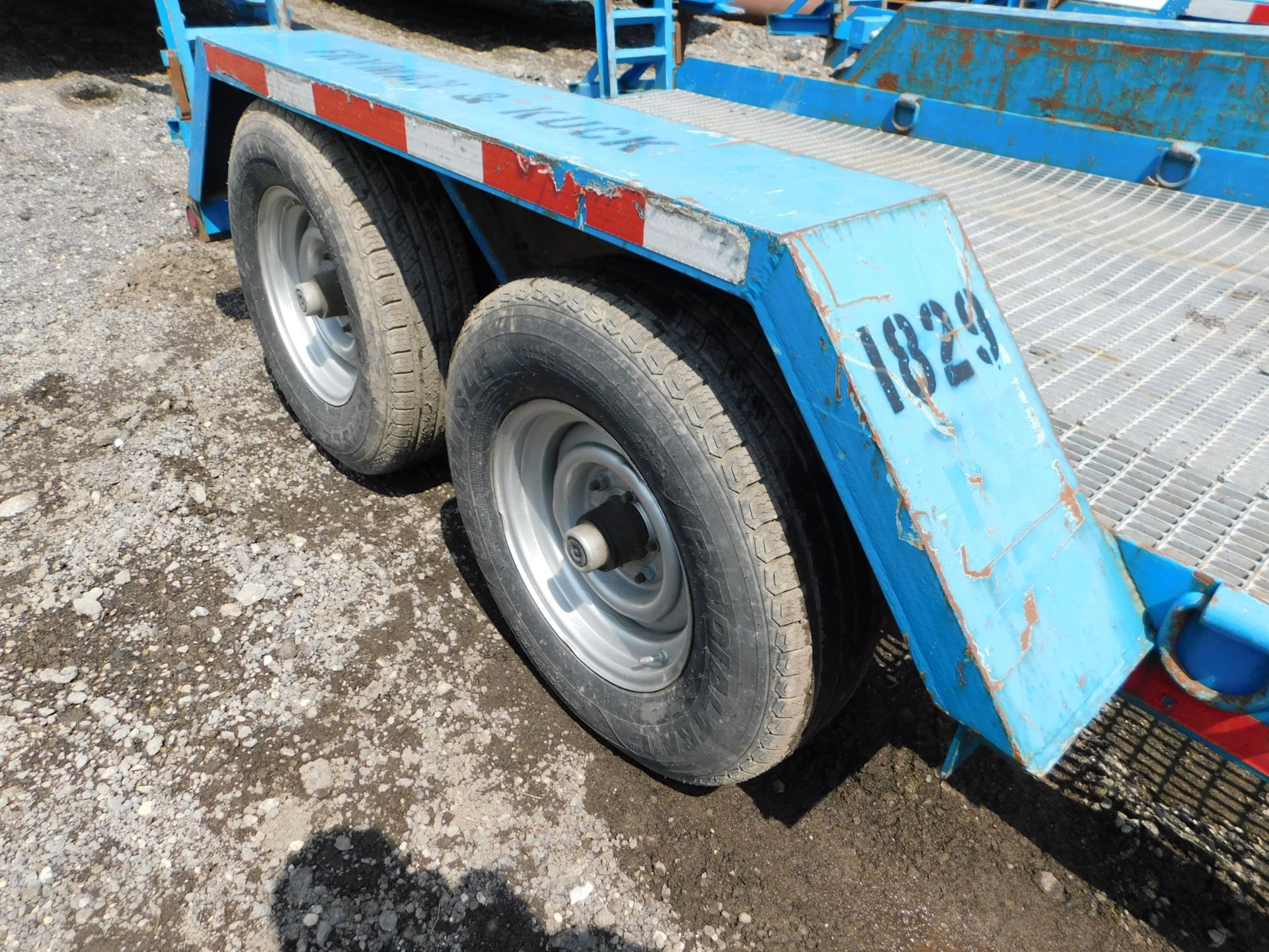 7'W x 15' Long Trailer with Grated Deck, Pintle Hitch, Ramps, Tandem Axle - Image 3 of 9