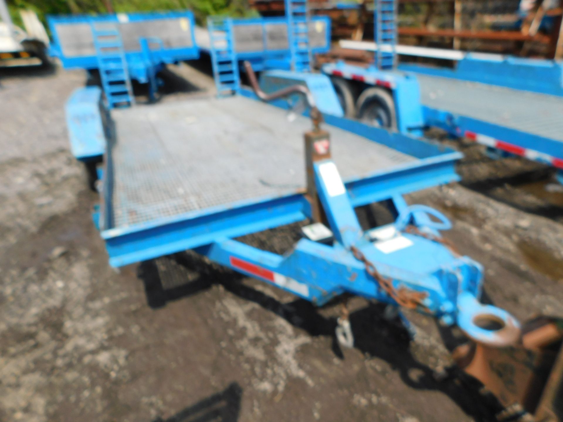 7'W x 15' Long Trailer with Grated Deck, Pintle Hitch, Ramps, Tandem Axle