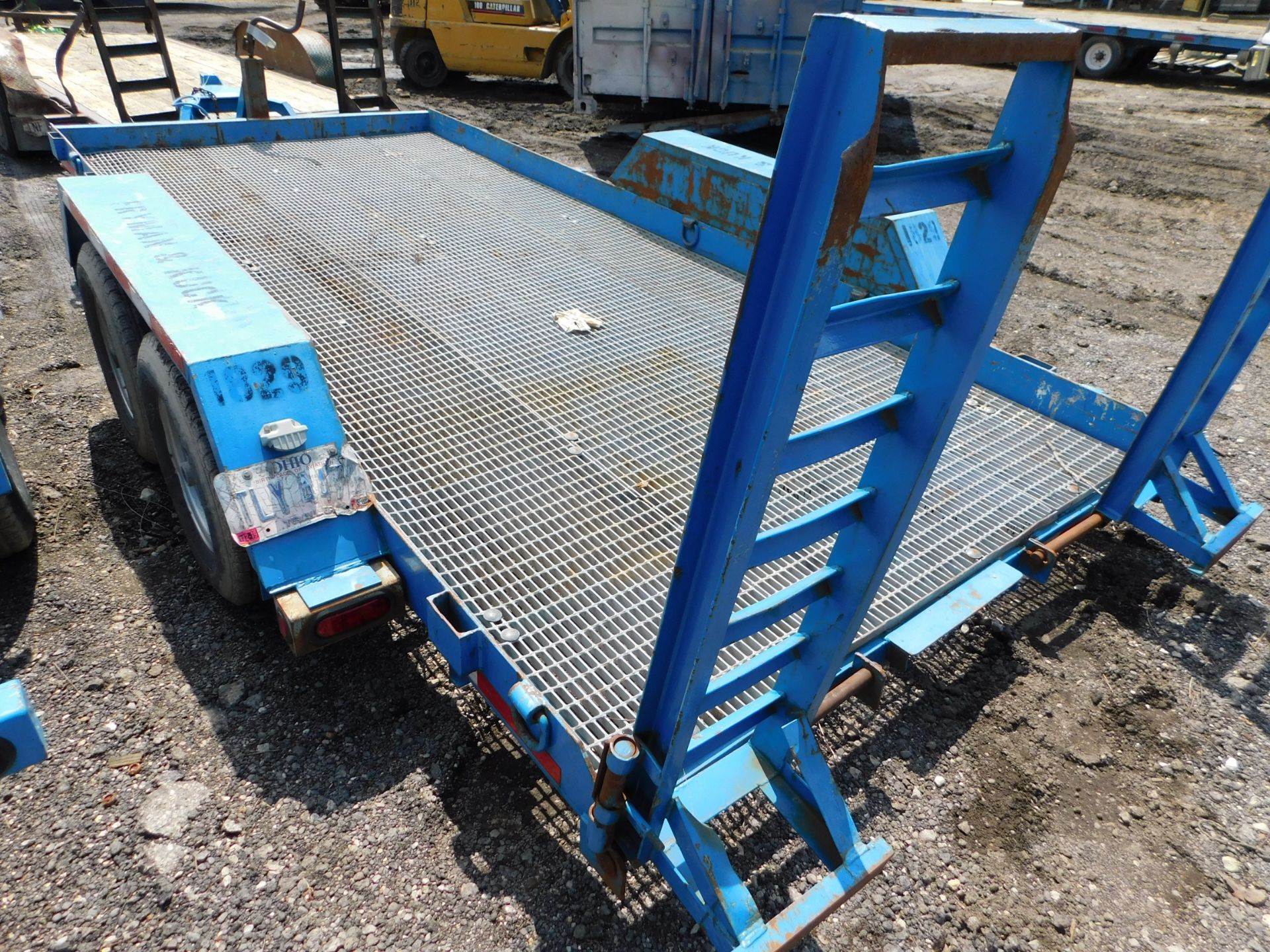7'W x 15' Long Trailer with Grated Deck, Pintle Hitch, Ramps, Tandem Axle - Image 6 of 9