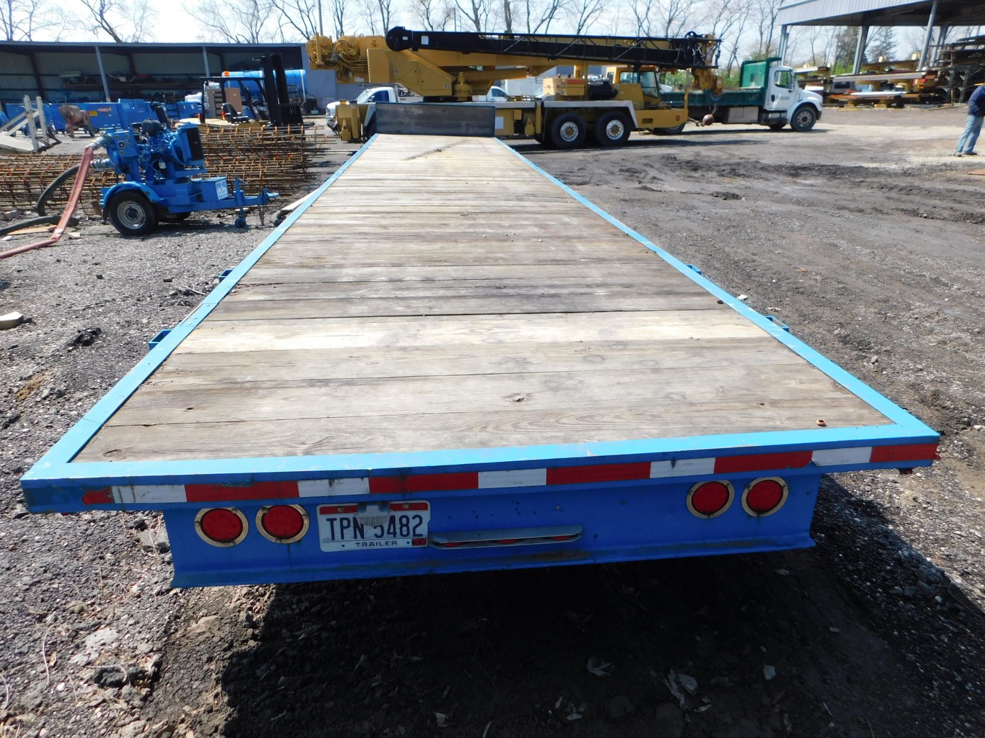 8' x 40' Flat Bed Tongue Pull Trailer, Wood Deck, Quad-Axle, 8-Wheels, Pintle Hitch - Image 4 of 11