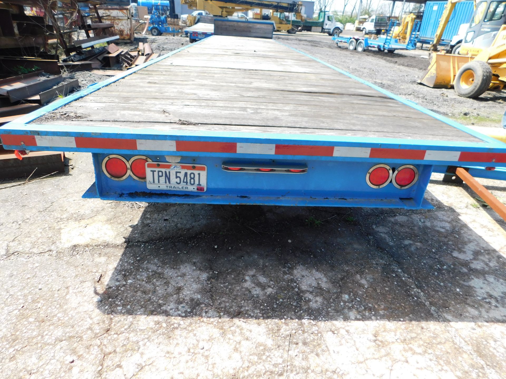 8' x 40' Flat Bed Tongue Pull Trailer, Wood Deck, Tri-Axle, 6-Wheels, Pintle Hitch - Image 5 of 13