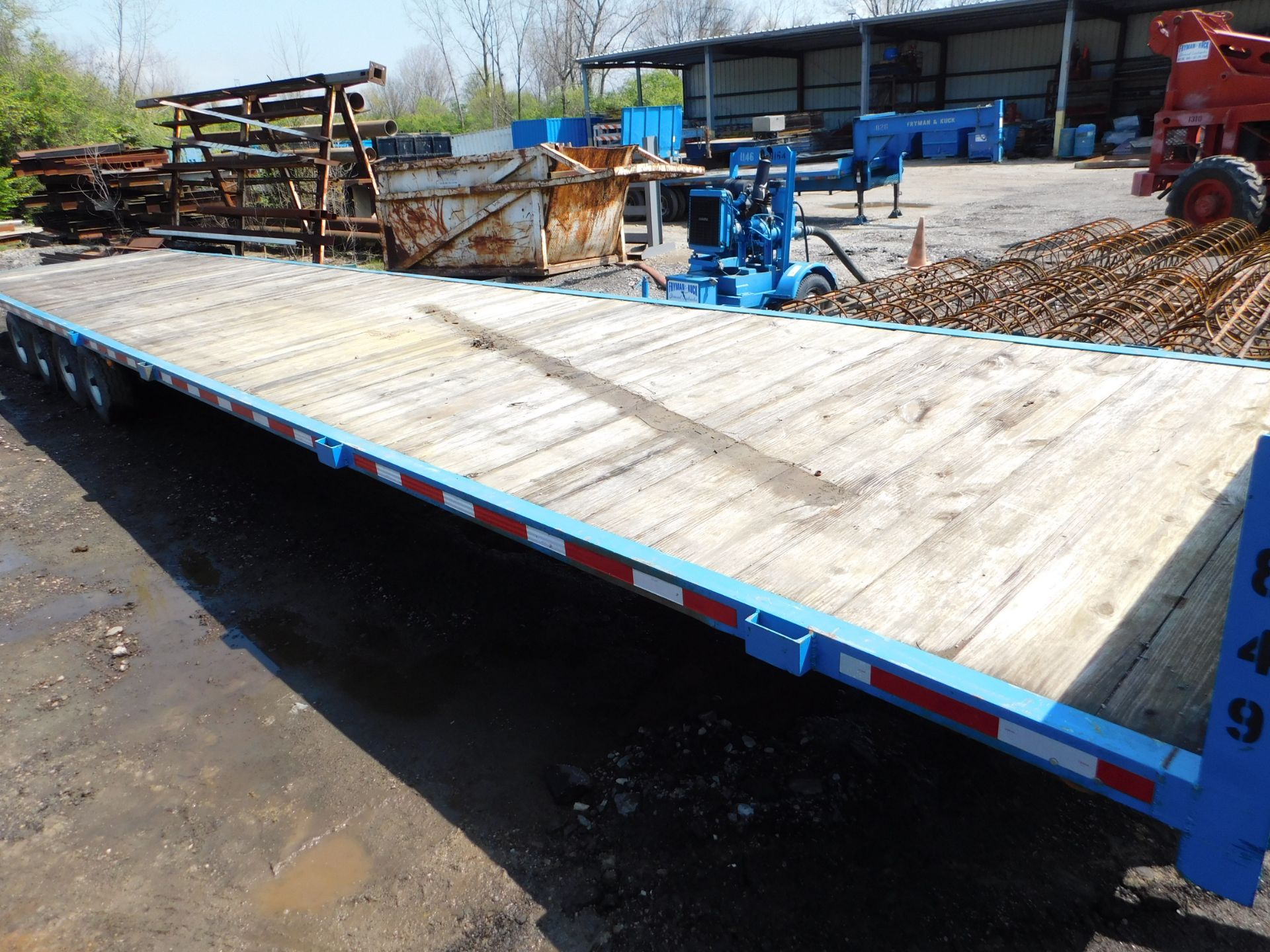 8' x 40' Flat Bed Tongue Pull Trailer, Wood Deck, Quad-Axle, 8-Wheels, Pintle Hitch - Image 2 of 11