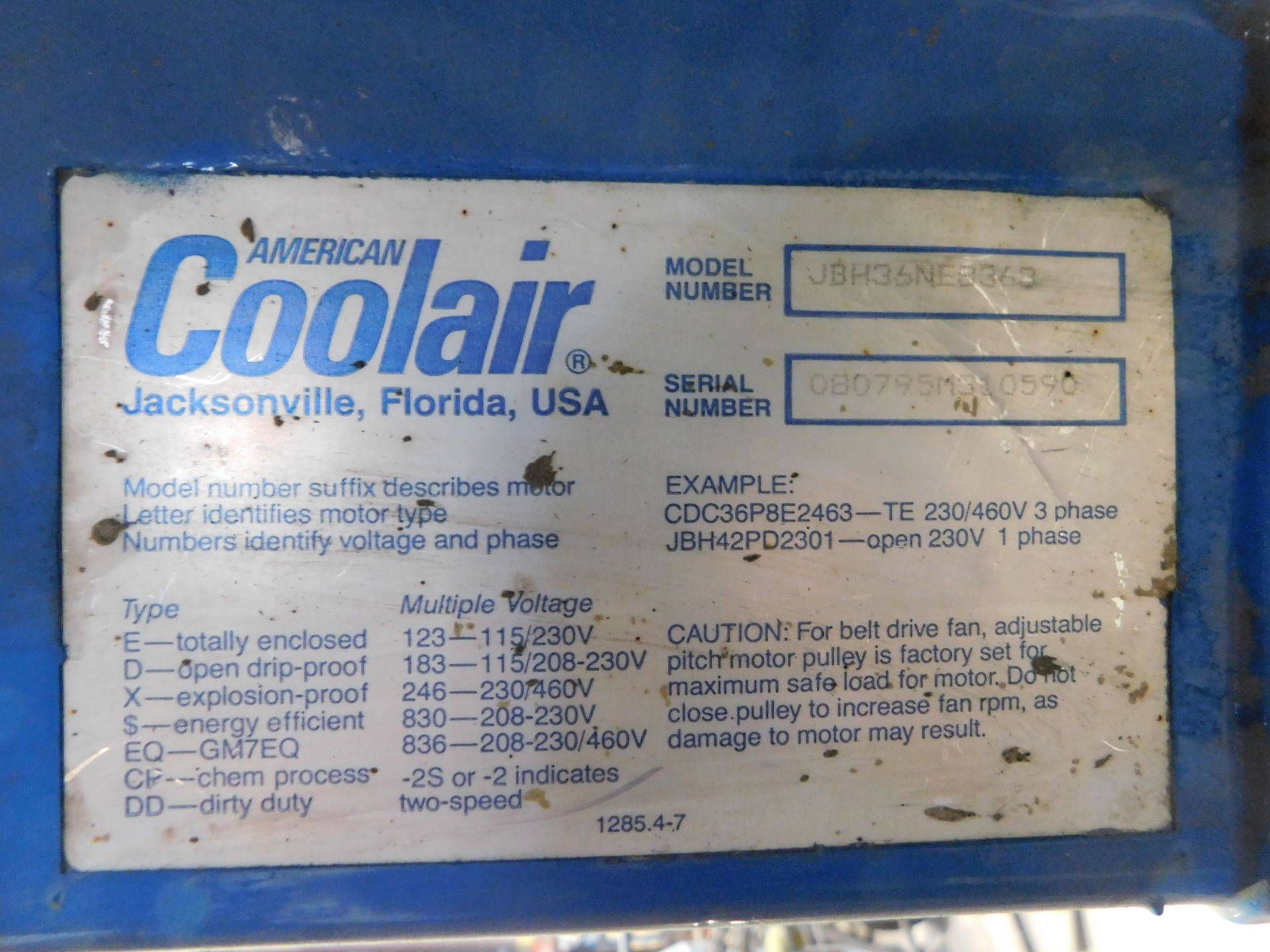 Coolair Model JBH36NE8363 Fan, Mounted on Cart - Image 4 of 4