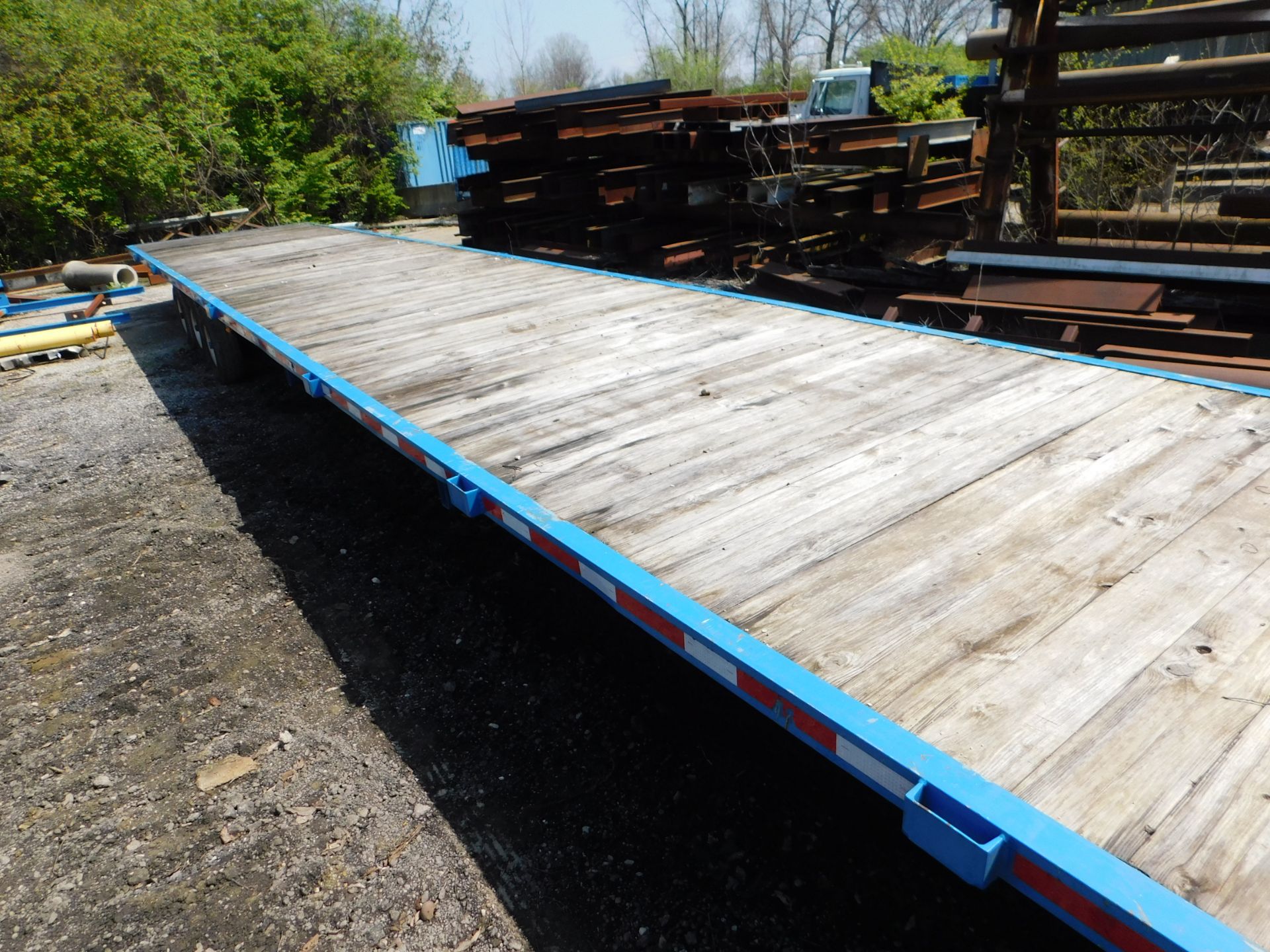 8' x 40' Flat Bed Tongue Pull Trailer, Wood Deck, Tri-Axle, 6-Wheels, Pintle Hitch - Image 2 of 13