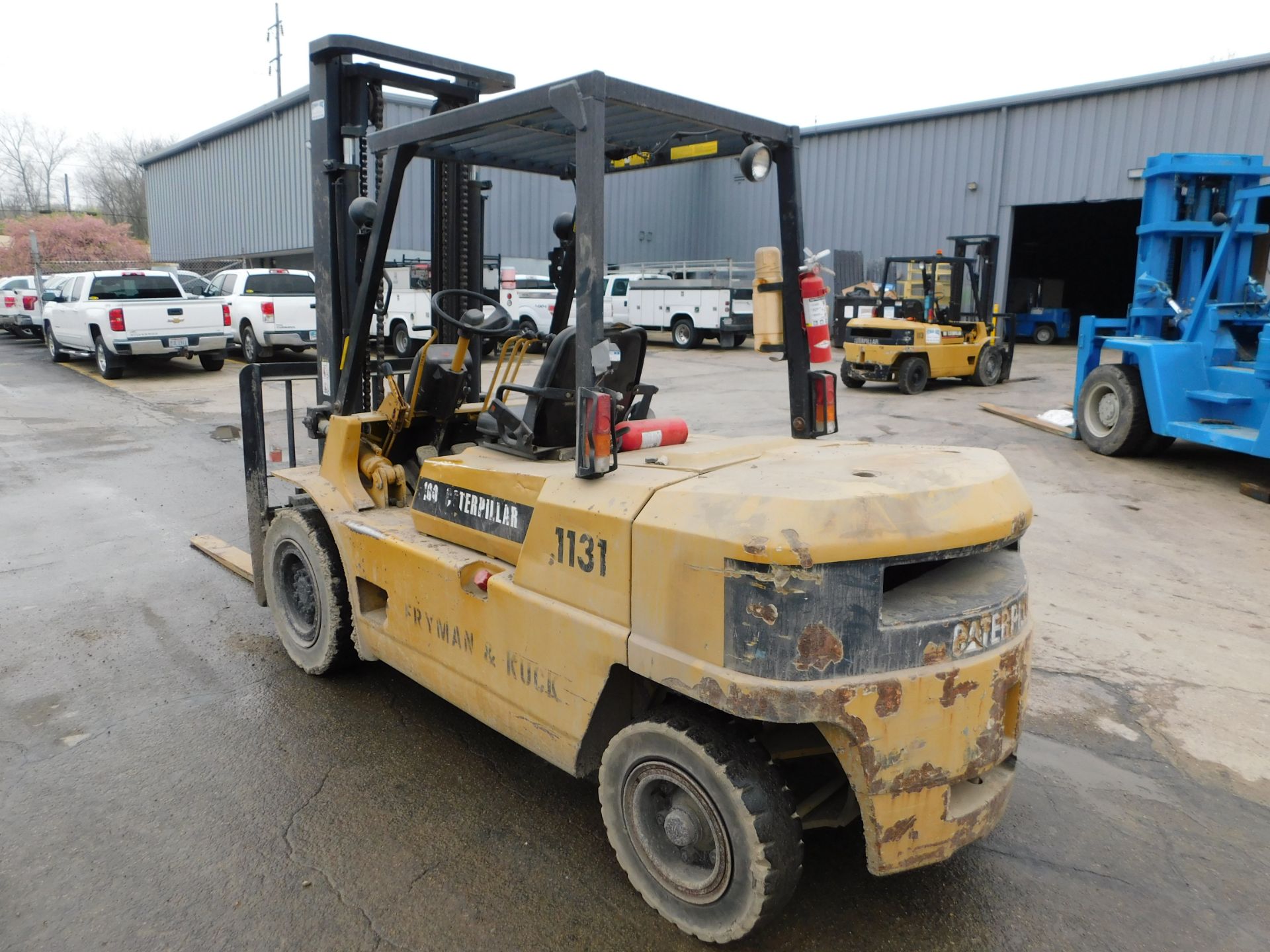 CAT Fork Lift Model DP45, Diesel Fuel, Solid Pneumatics, 2-Stage Mast, with Side Shift, 66" Forks, - Image 6 of 17