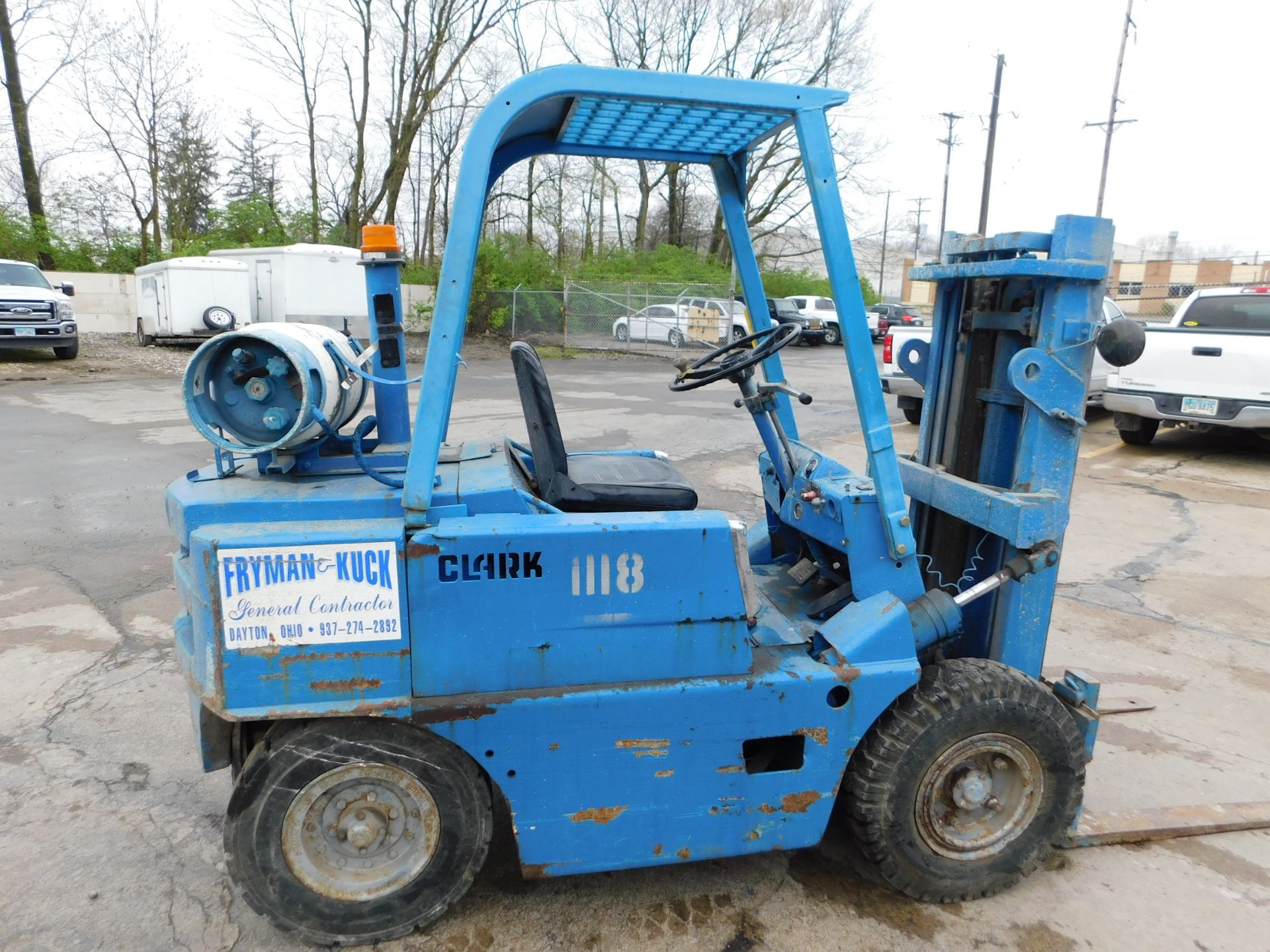 Clark Fork Lift, LP Gas, Pneumatic Tires, 3-Stage Mast, estimated 5,000 lbs. Capacity - Image 2 of 17