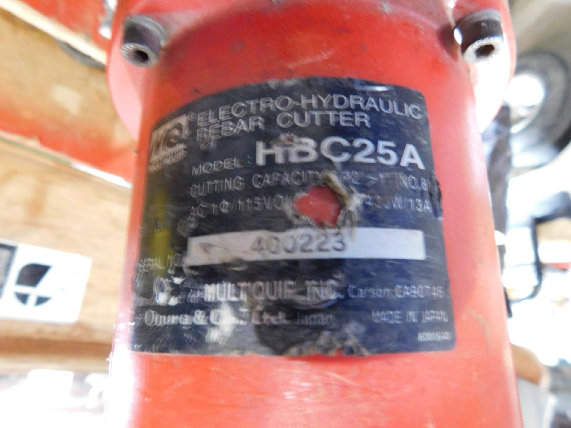 Multiquip HBC25A Rebar Cutter - Image 3 of 3