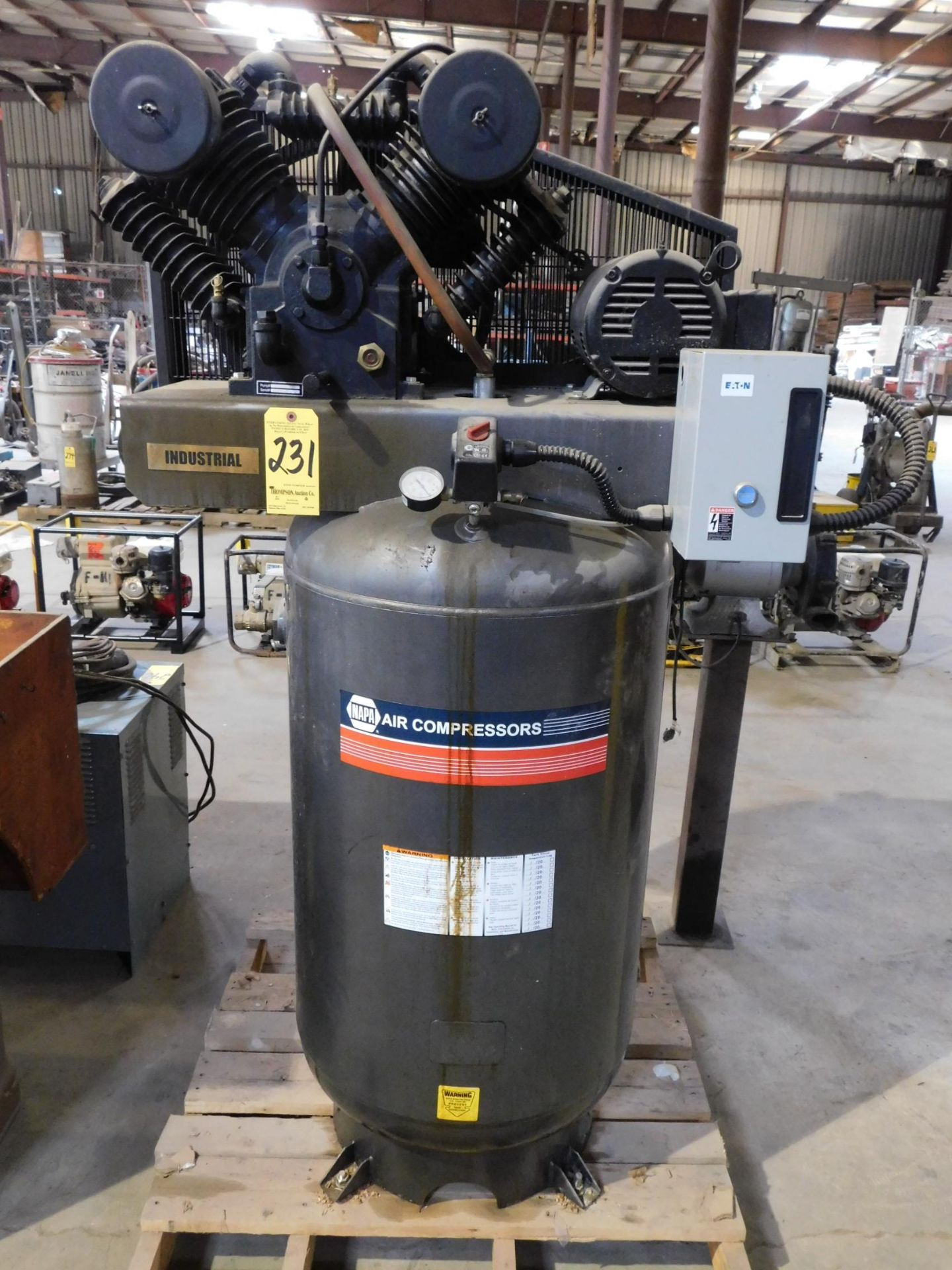 NAPA 7 1/2HP Tank-Mounted Vertical Air Compressor 208/230/460V, 3 phs.