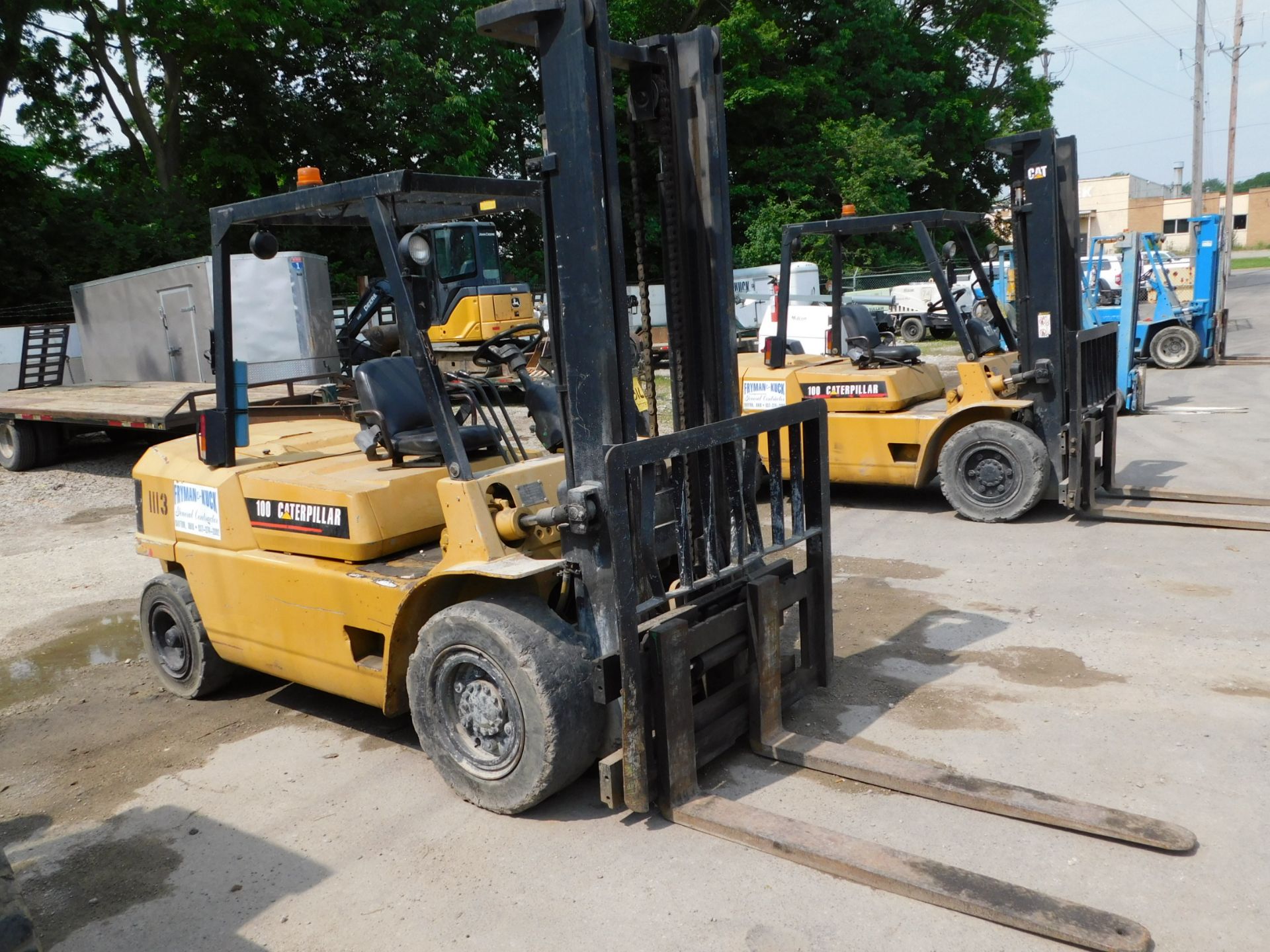 Caterpillar Model DP45 Forklift, SN 5CM10229, 10,000 lb. cap., Diesel, Solid Pneumatic Tires, 2- - Image 4 of 8