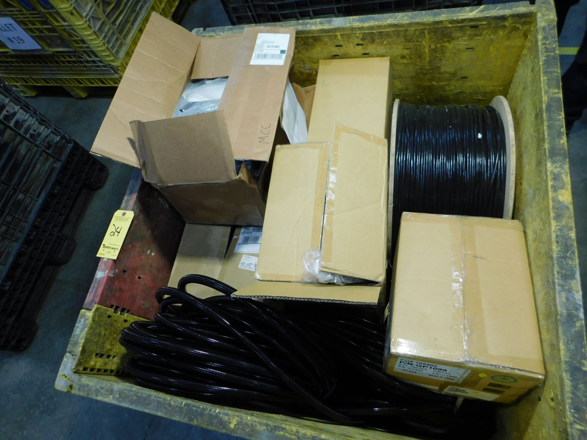 Assorted Heat Shrink, Conduit, Power Supply Cords, MIL Spec Wire and Coax Cable