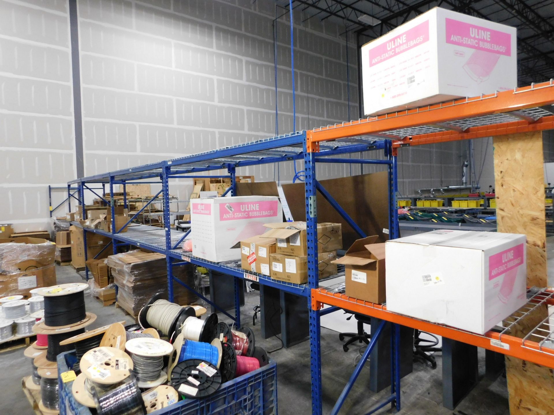 Contents of Pallet Racking, Corrugated Boxes, Packing Material, Components