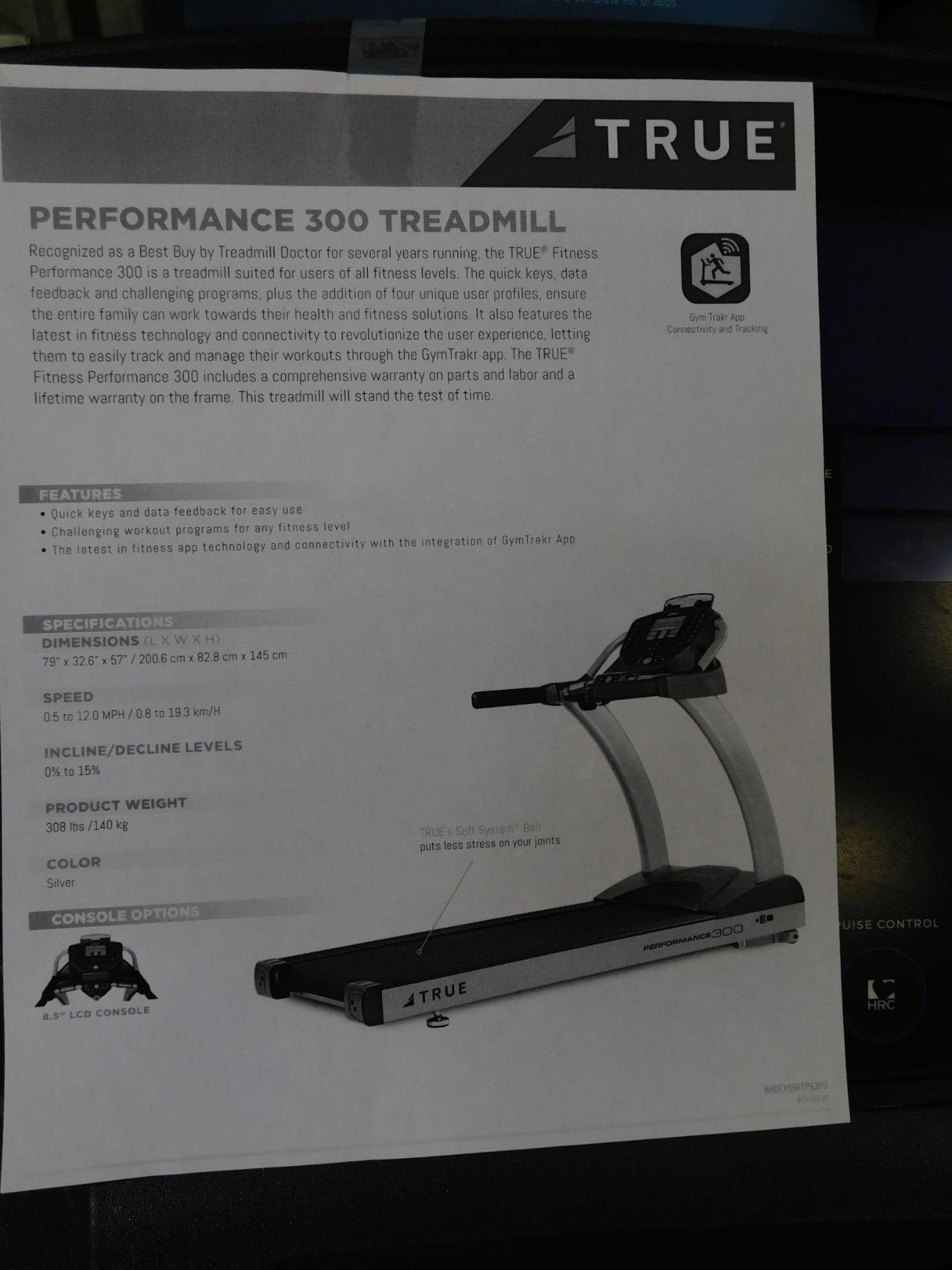 True Performance 300 Treadmill-Demonstrator Unit - Image 16 of 16