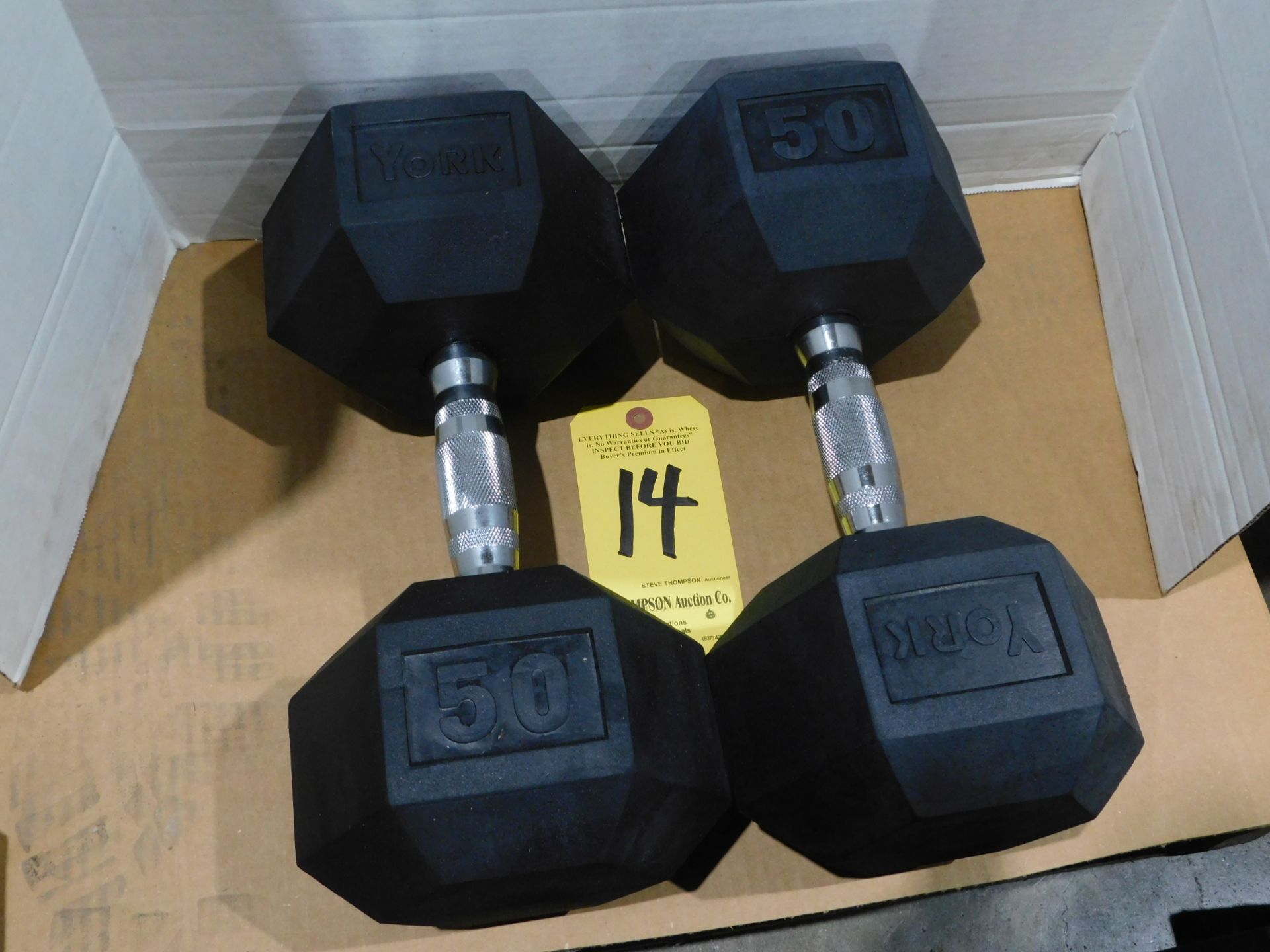 (2) York Dumbbells, 50 lb.