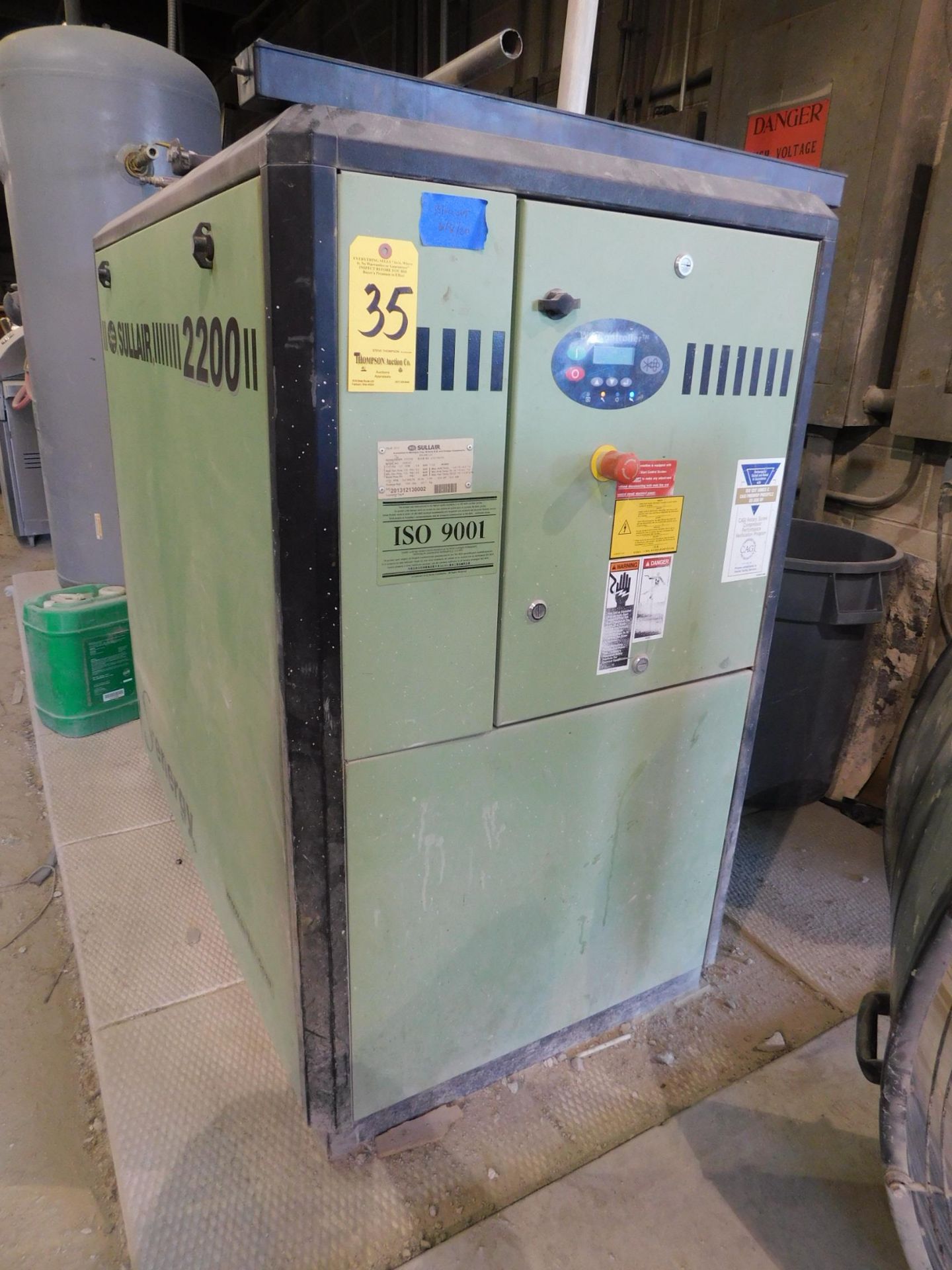 Sullair Model 2209 AC Rotary Screw Air Compressor, SN 201312130002, 34.4 HP, 127 CFM @ 125 PSI, 6,