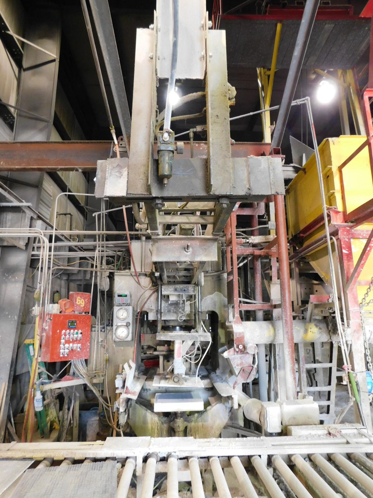 Fielding 100-Ton Hydraulic Press with Fielding Concrete Mixer, Bins, Conveyors, and Silo - Image 4 of 27