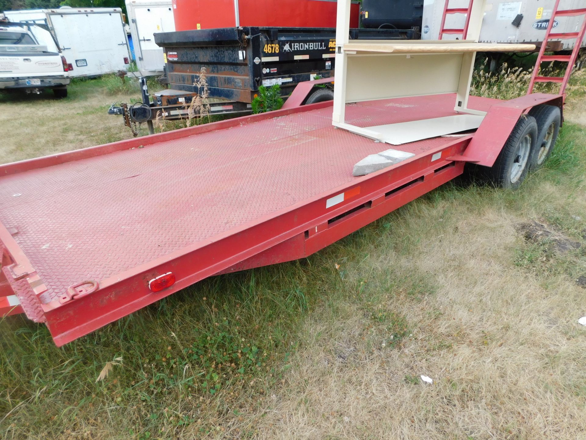 Homemade 20' Tandem Axle Equipment Trailer with Ramps, 76" Wide Treadplate Deck, 5' Ramps, VIN - Image 3 of 11