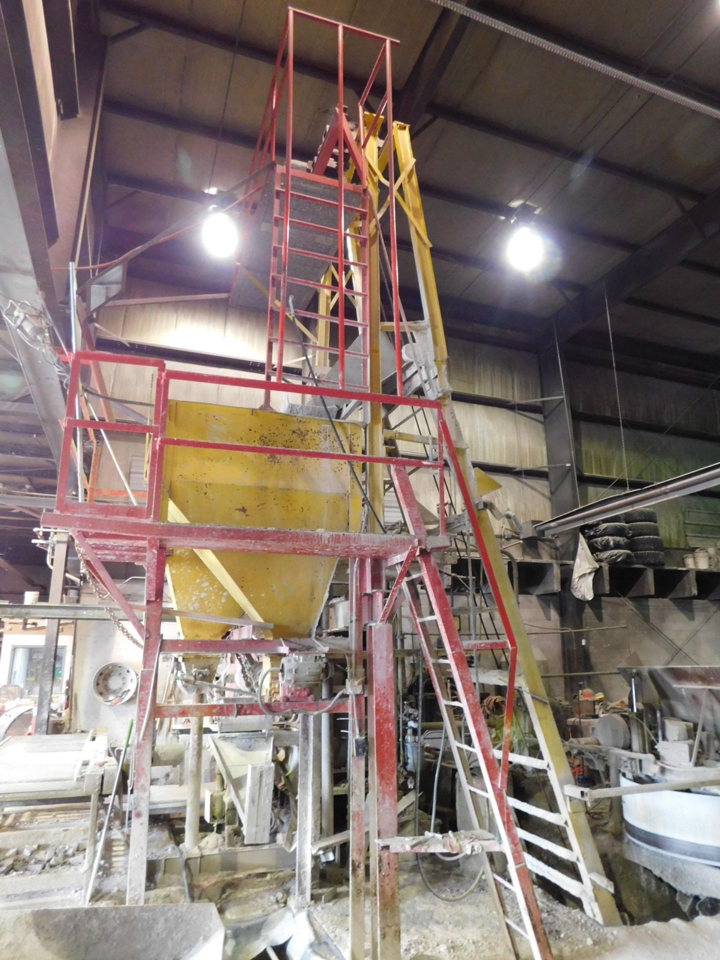 Fielding 100-Ton Hydraulic Press with Fielding Concrete Mixer, Bins, Conveyors, and Silo - Image 22 of 27