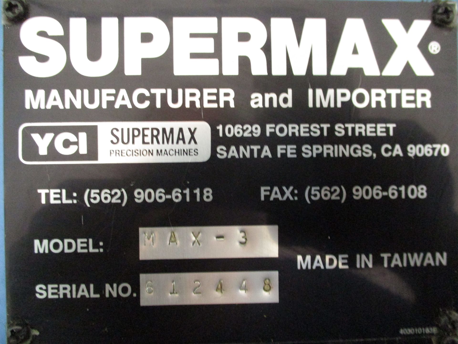YCM Supermax Model Rebel Max-3 CNC Vertical Machining Center, 612448, Fanuc 0M CNC Control, 40 - Image 7 of 7