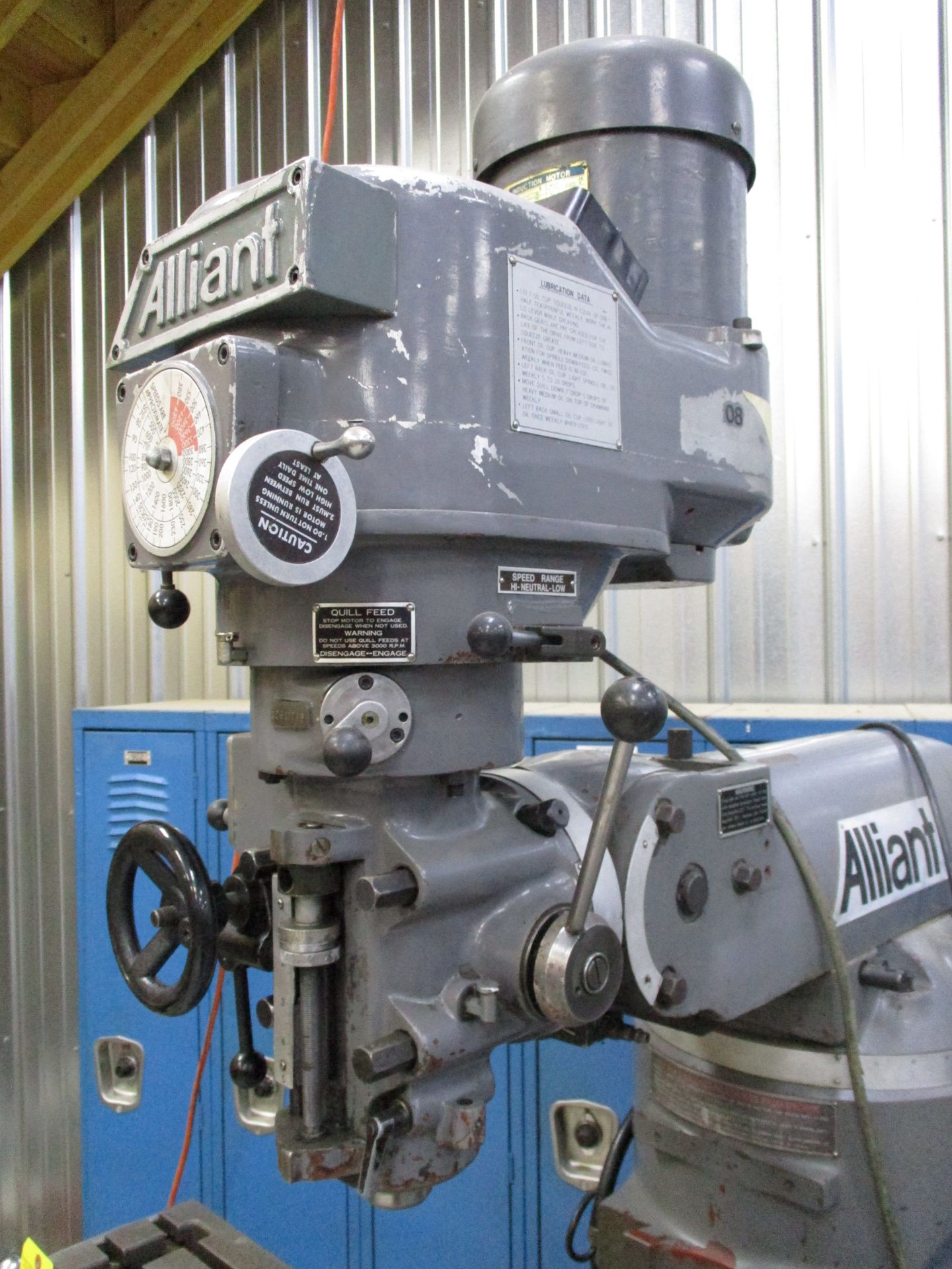 Alliant Vertical Mill, s/n 10917796, 2 HP, 9” X 42” Table, Loading Fee $100.00 - Image 2 of 5
