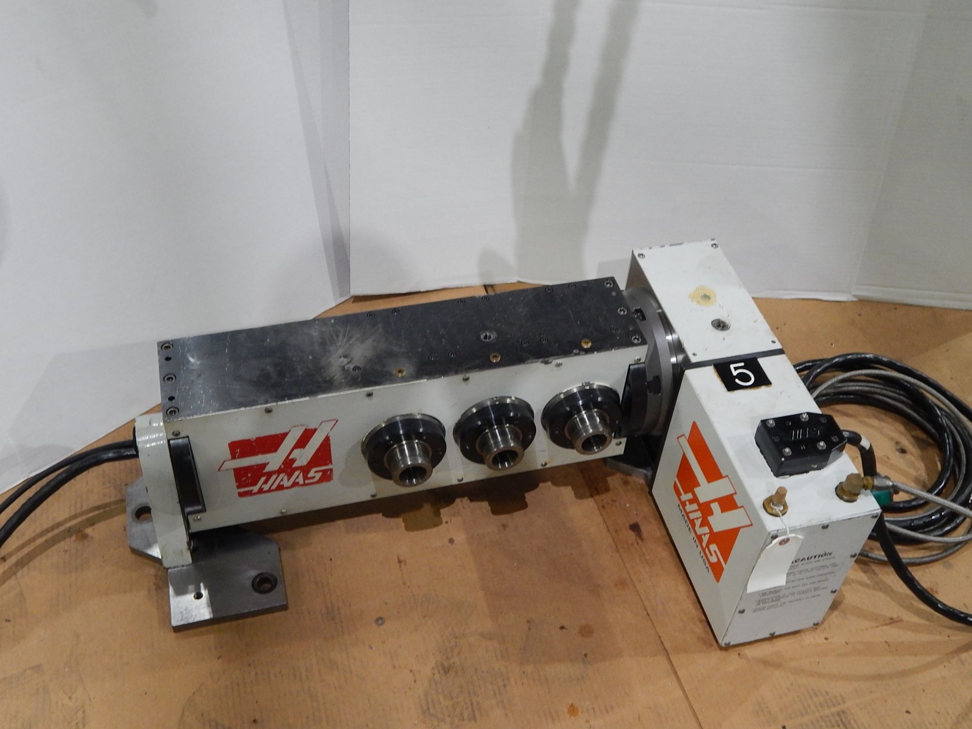 Haas TSC-3 CNC Indexer, s/n 900984A, 4 and 5 Axis, Haas 4th Axis Tilt Rotary Table and (3) Haas 5C