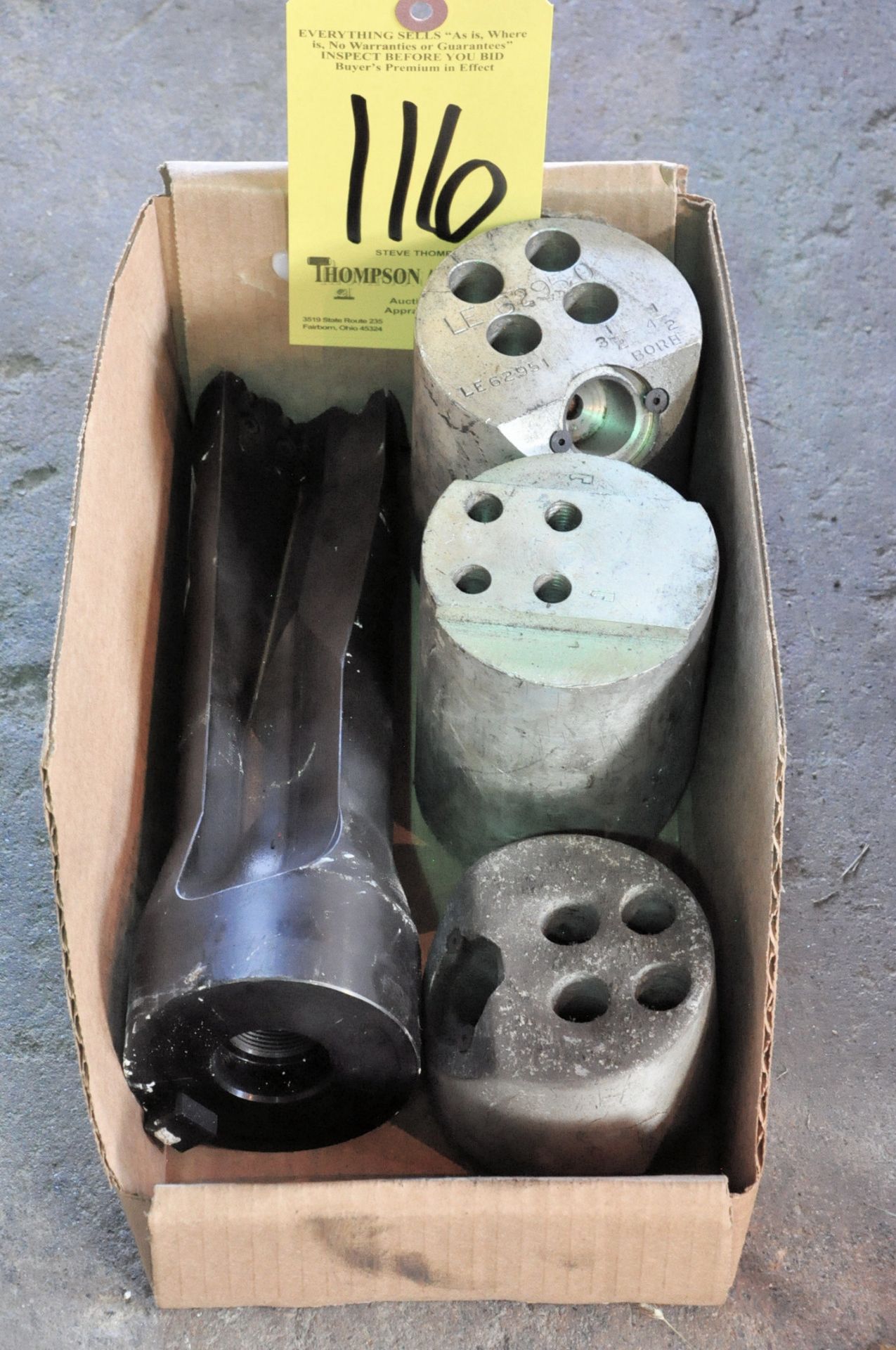 Lot-(1) Insert Drill and (3) Boring Head Bodies in (1) Box on Floor,