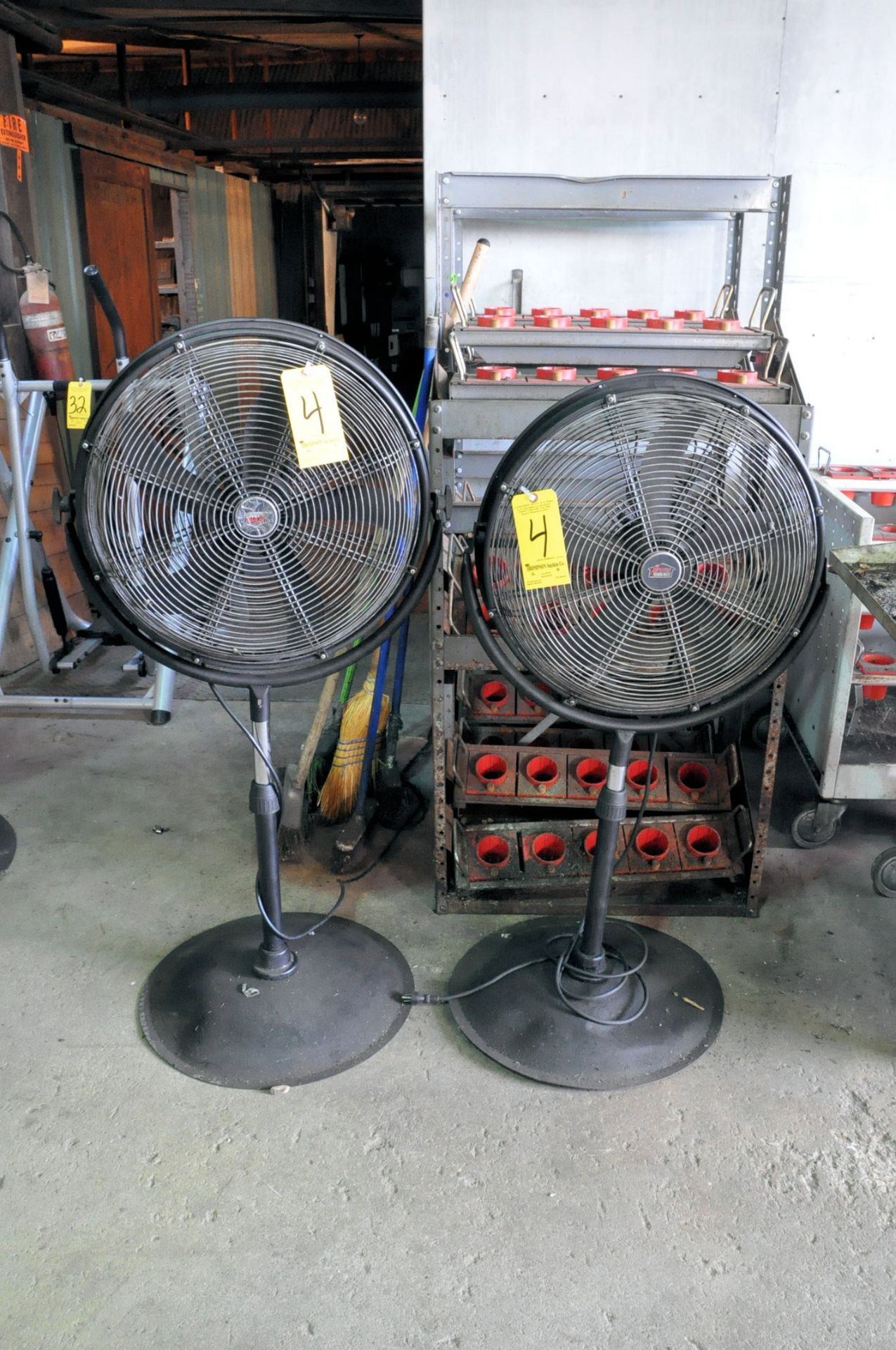 Lot-(2) 18" Pedestal Shop Fans