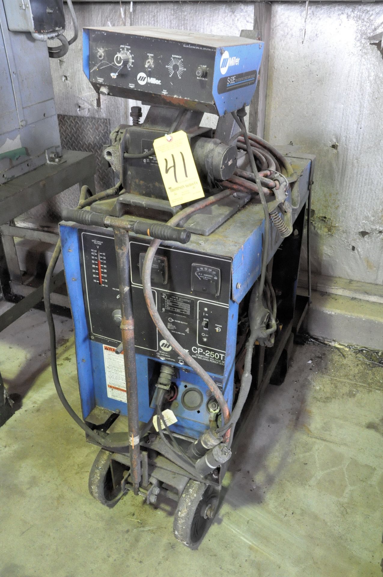 Miller CP-250TS, 250-Amp Capacity CV DC Arc Welding Power Source, S/n JK650942, Miller S-52E Mig