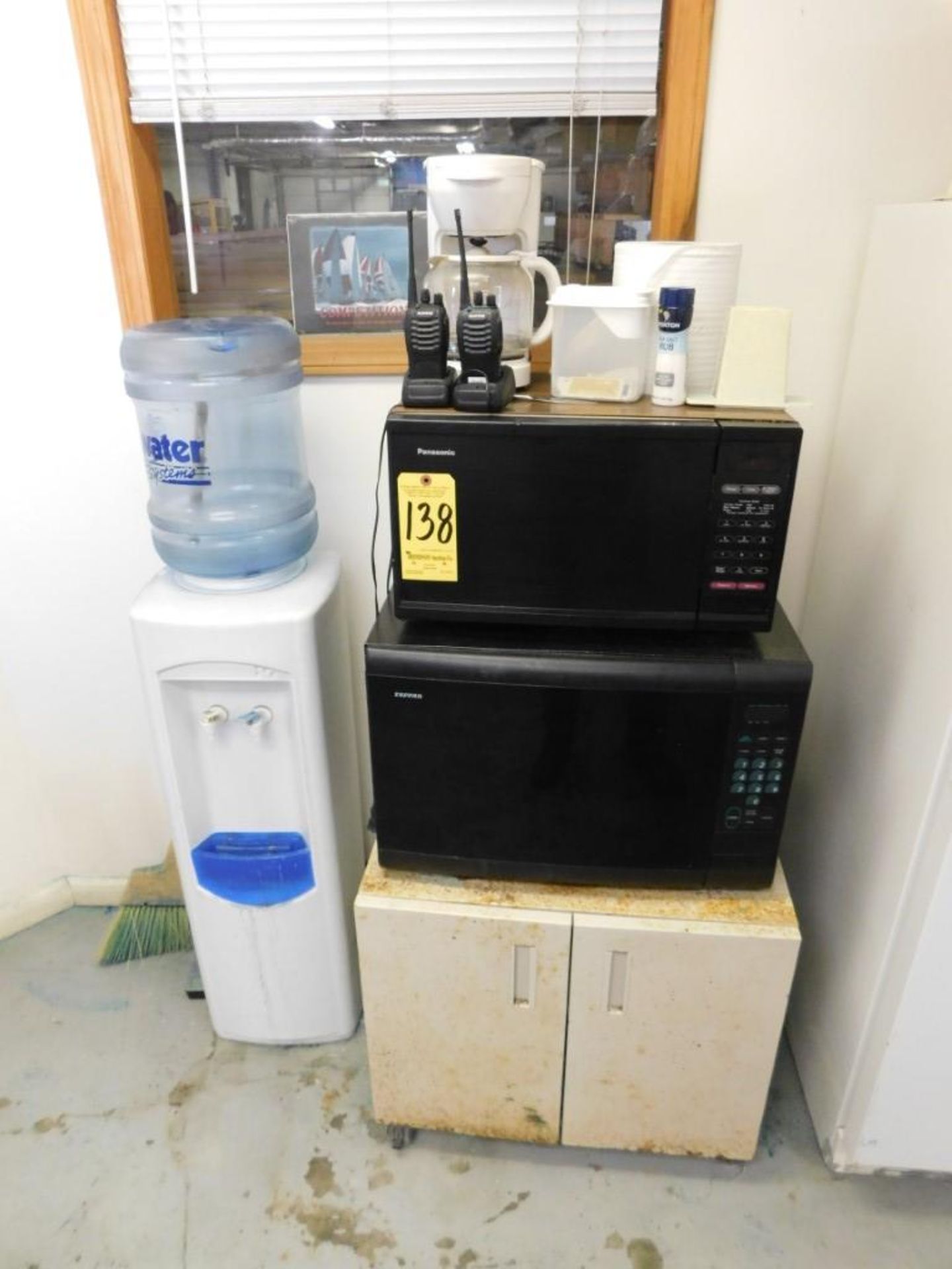 (2) Microwaves and Cabinet