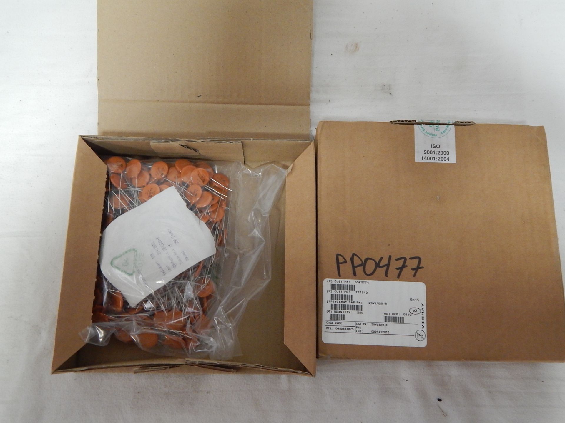 (2) Boxes, New Vishay Electronics Capacitors